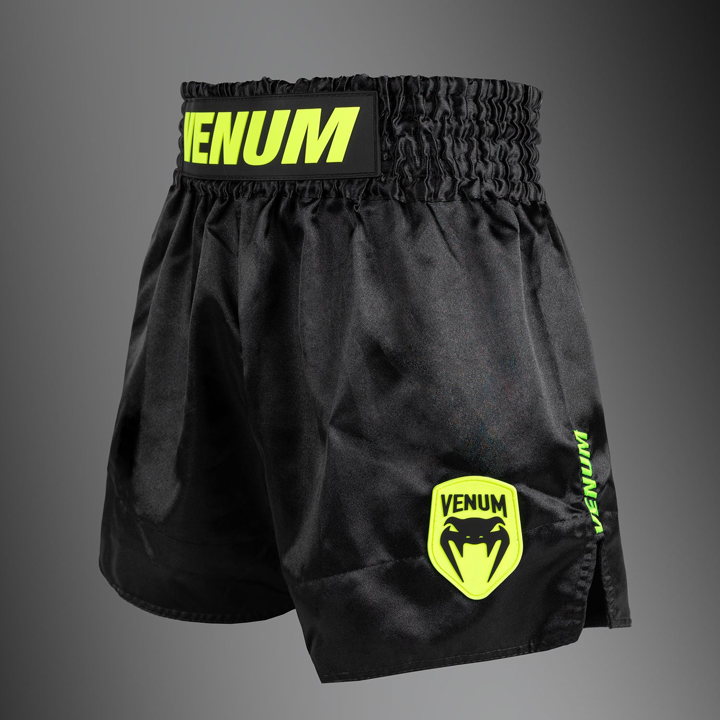 Venum Classic Evo Muay Thai Shorts - Black/ Neon Yellow