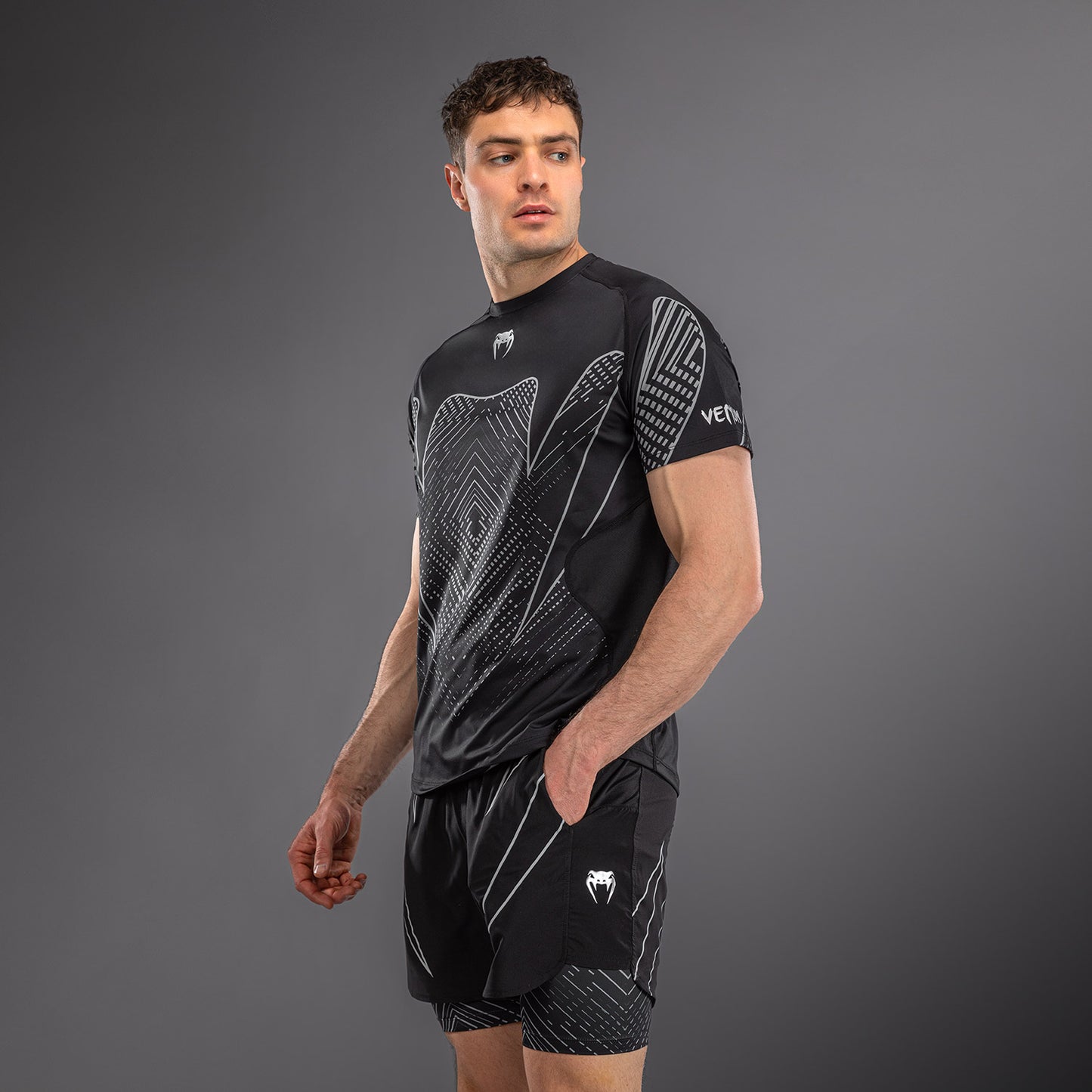 Venum Midnight Fury Dry-Tech T-Shirt - Black/Grey/Silver