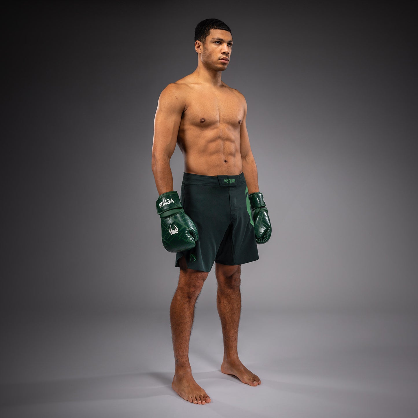 Venum Light 5.0 Fightshorts - Forest Green/Light Green