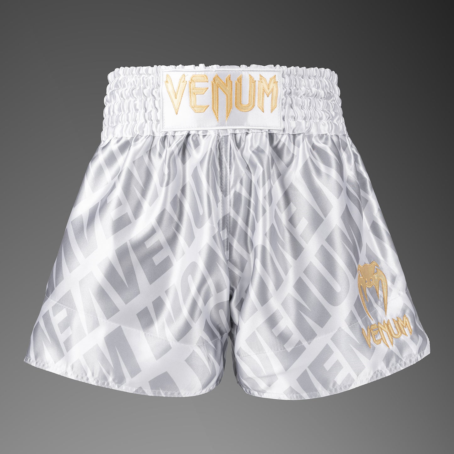 Venum Contender XT Muay Thai Shorts – White/Silver