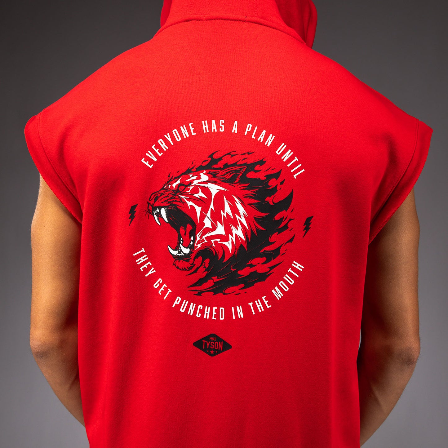 Venum x Mike Tyson Tiger Sleeveless Hoodie - Intense Red/Deep Black