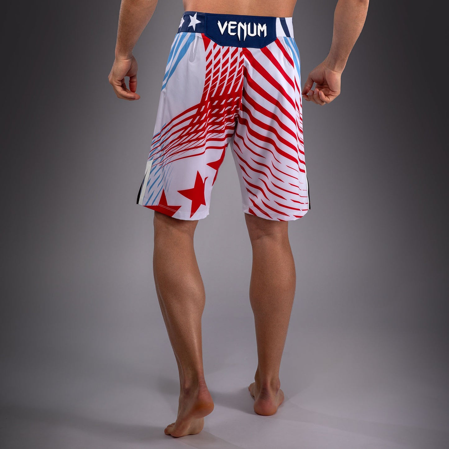 Men's UFC Freedom 250 by Venum White Custom Authentic Fight Night Long Fit Fight Short