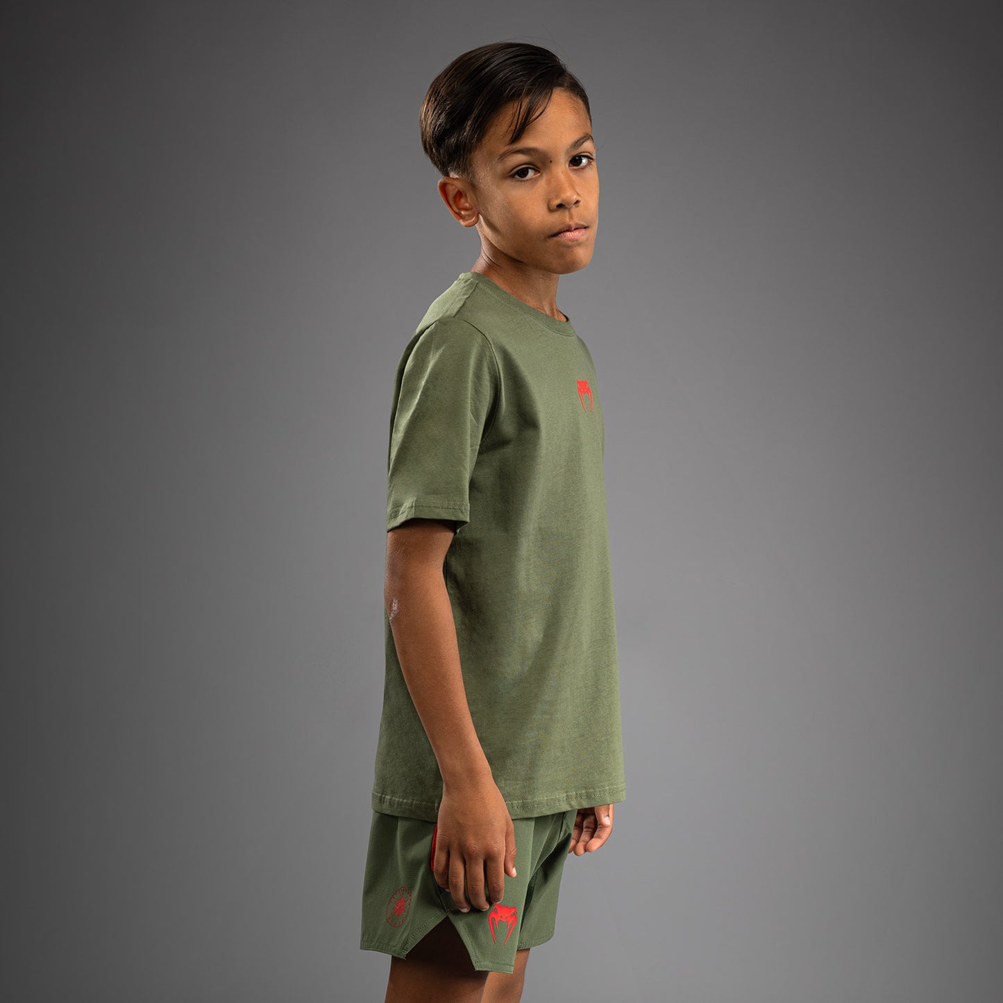 Venum Contender Kids T-shirt - Army Green/Orange