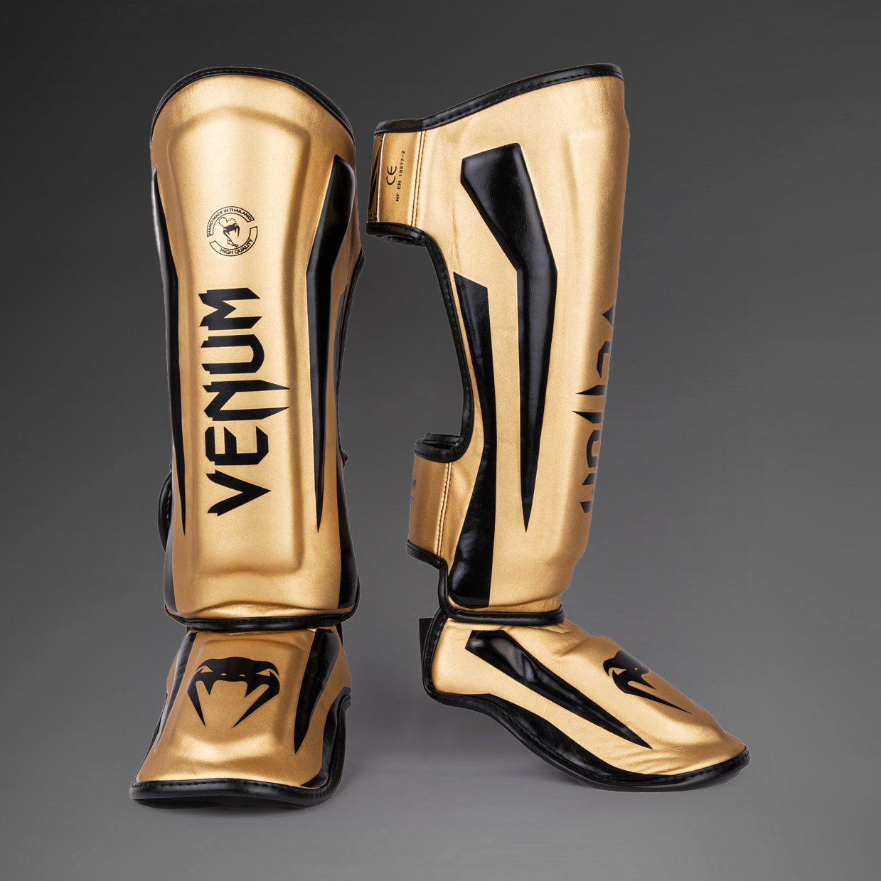 Venum Elite Standup Shin guards - Gold/Black