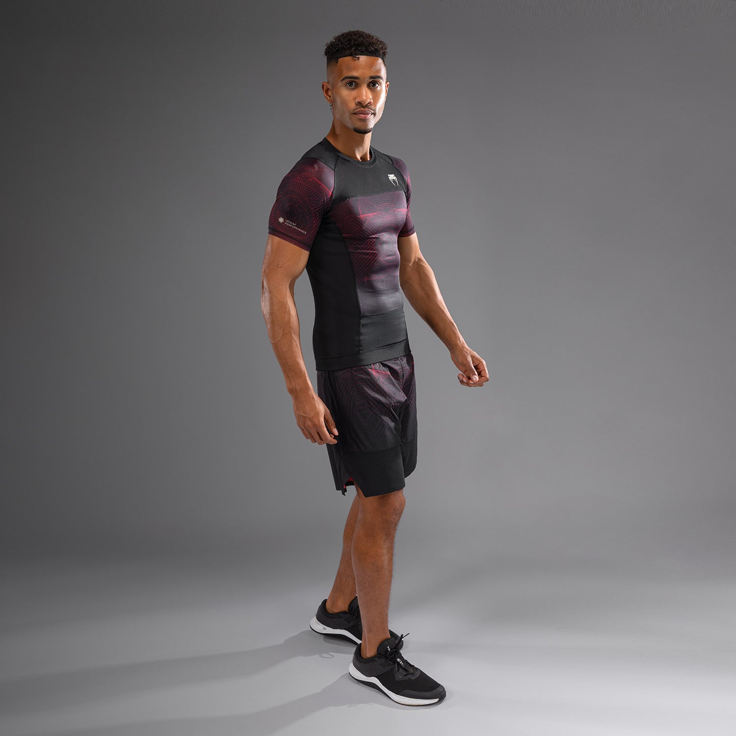 Venum G-Fit Air Men's Short Sleeve Rashguard - Deep Black/Fire Red