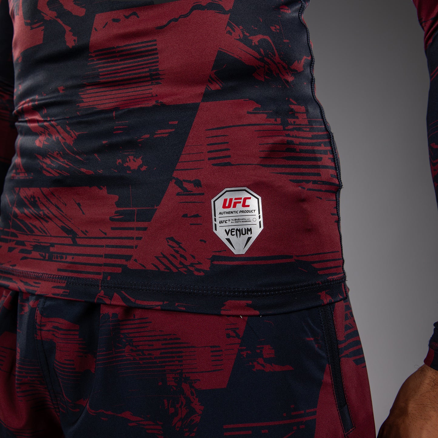 Men's UFC Zenith by Venum Burgundy Authentic Fight Week Performance Long Sleeve Rashguard