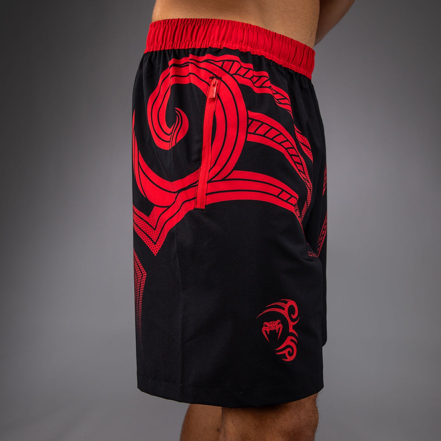 Venum x Mike Tyson Tiger Training Shorts - Deep Black/Intense Red