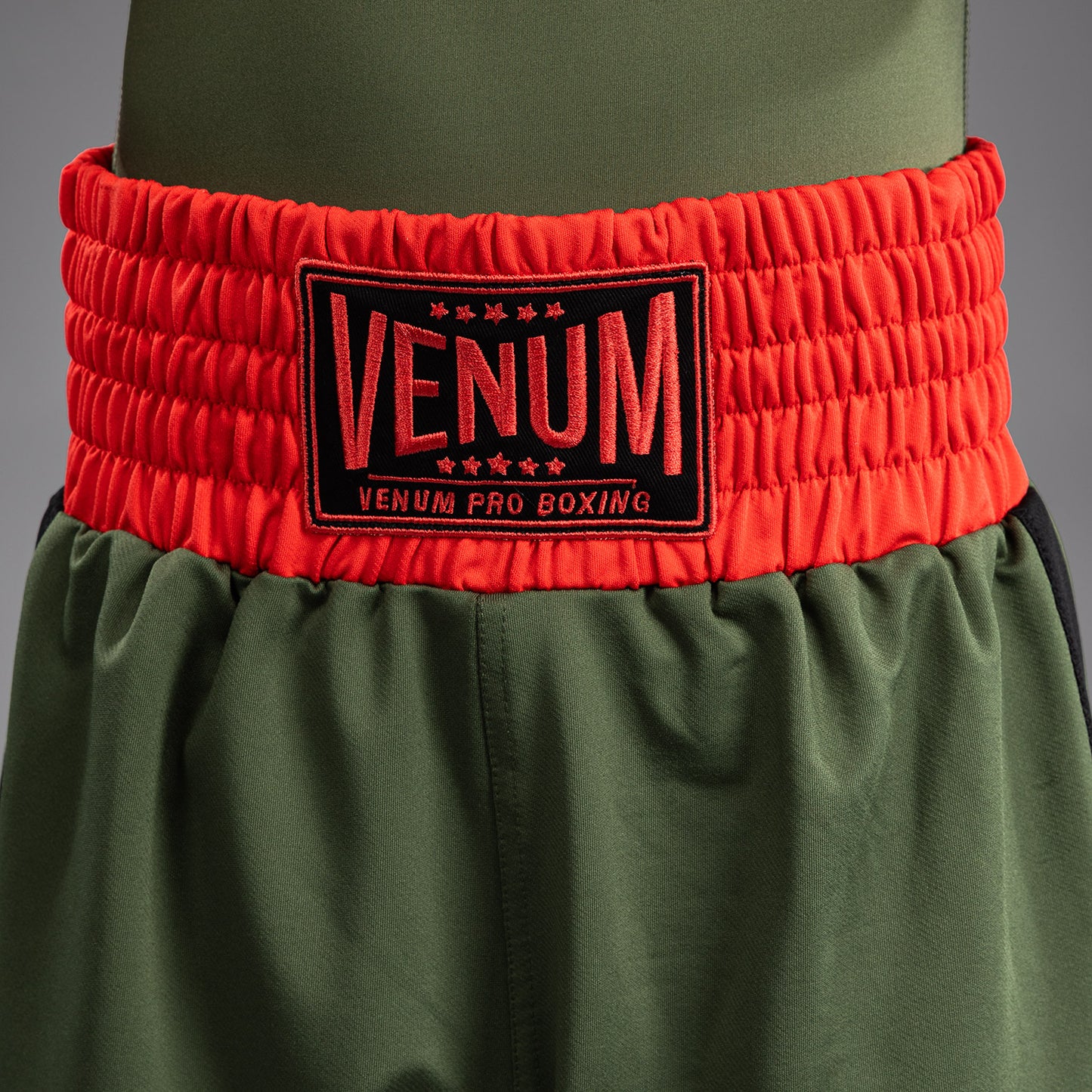 Venum Classic Kids Boxing Shorts - Army Green/Orange