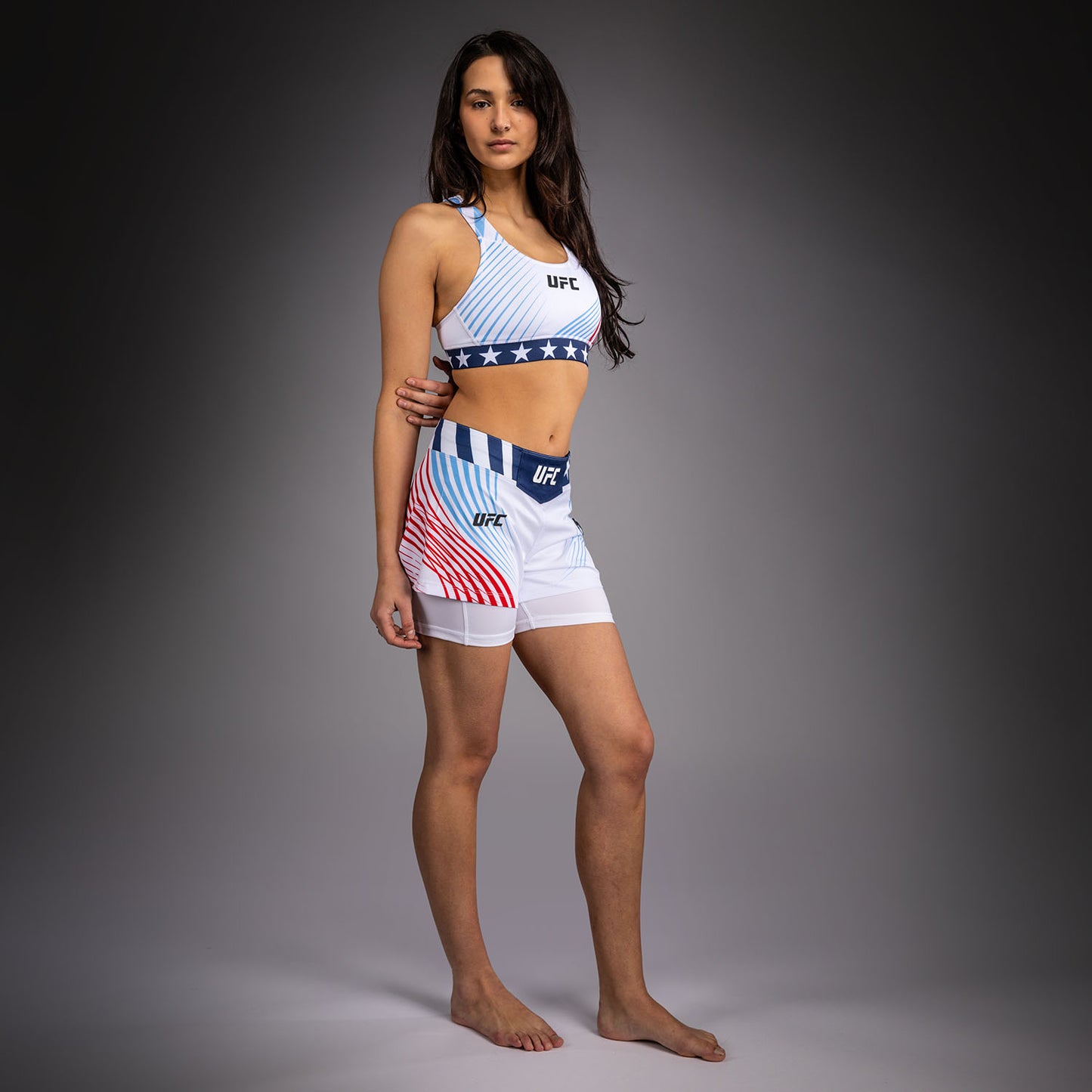Women's Official UFC Freedom 250 by Venum White Authentic Fight Night Fight Short
