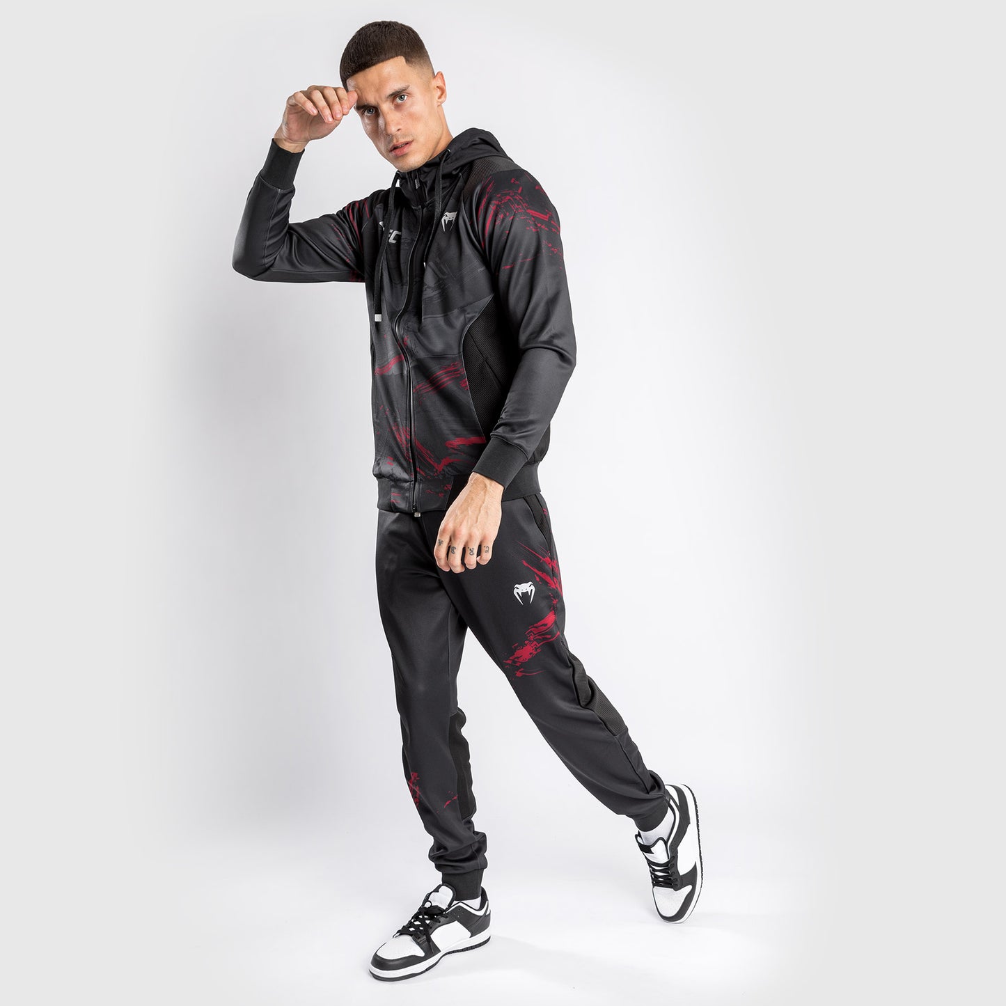 UFC Venum Authentic Fight Week 2.0 Men's Zipped Hoodie - Black/Red