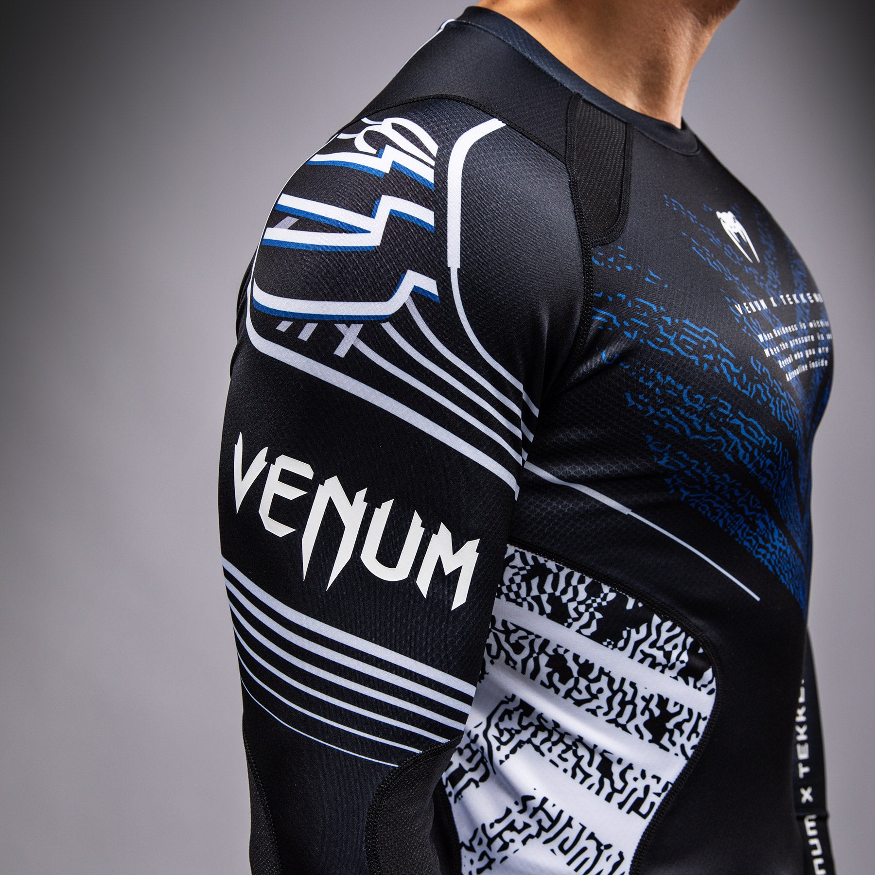 Venum x TEKKEN 8 - Jin Kazama Rashguard - Blue/Black/White - Venum