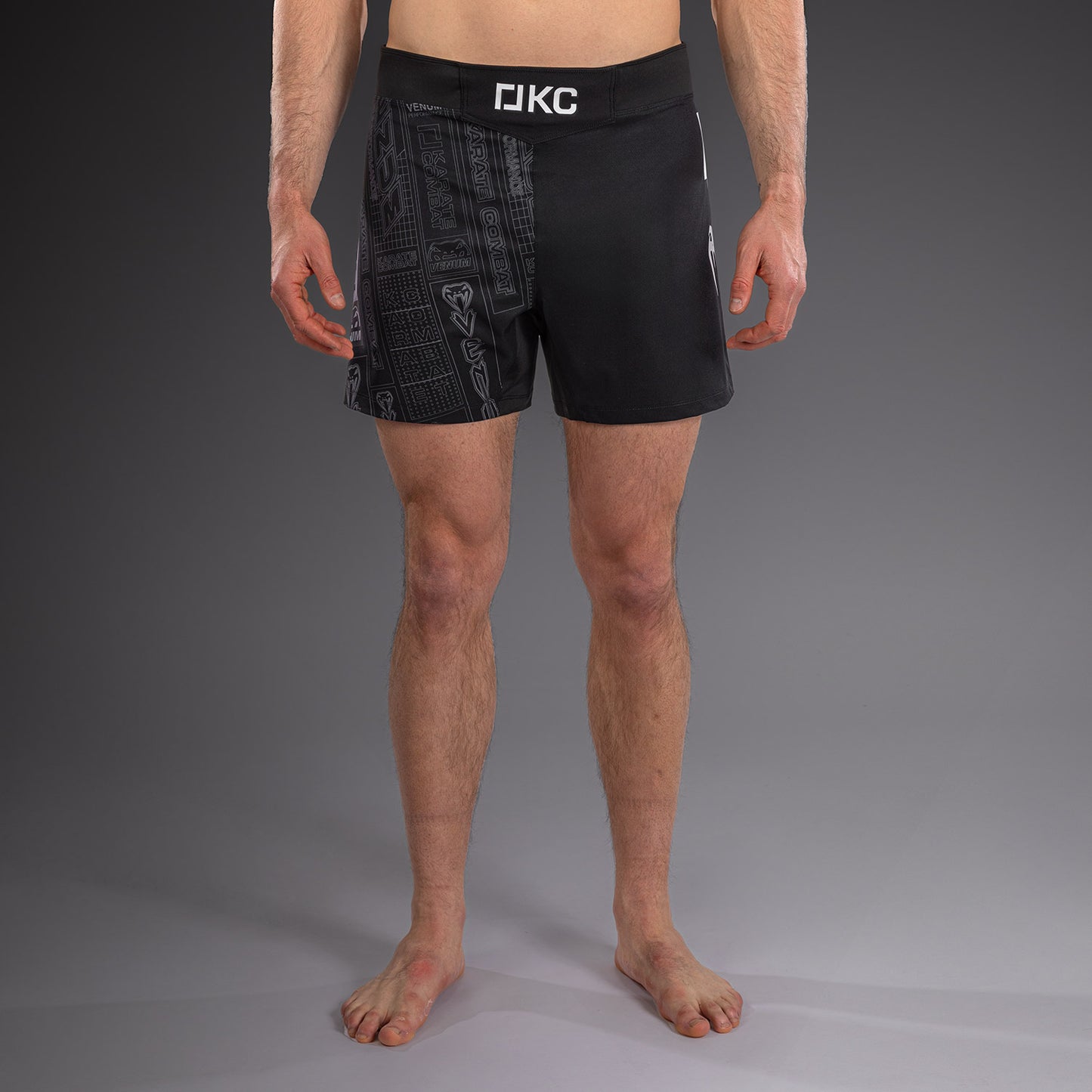 Karate Combat by Venum Fight Shorts - Black/Grey