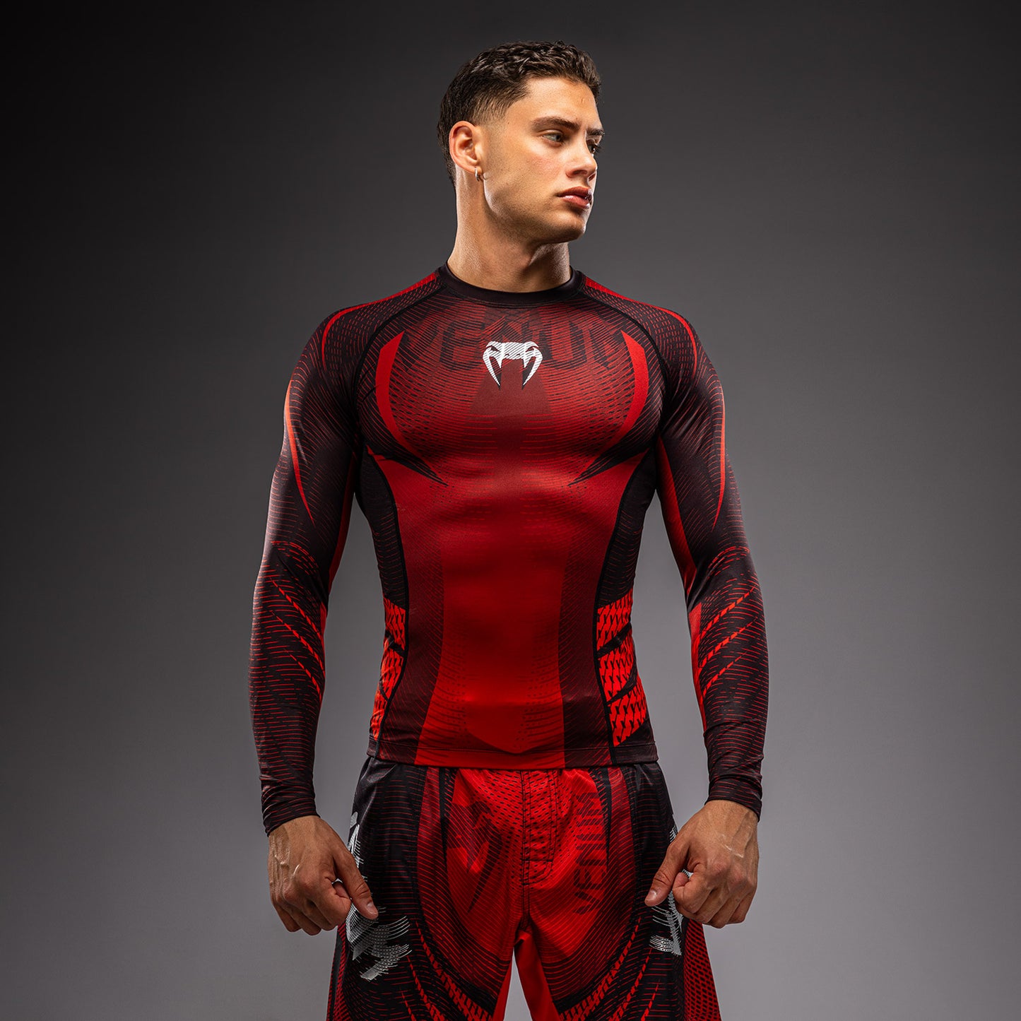 Venum Galactic 3.0 Long Sleeve Rashguard - Red/Silver