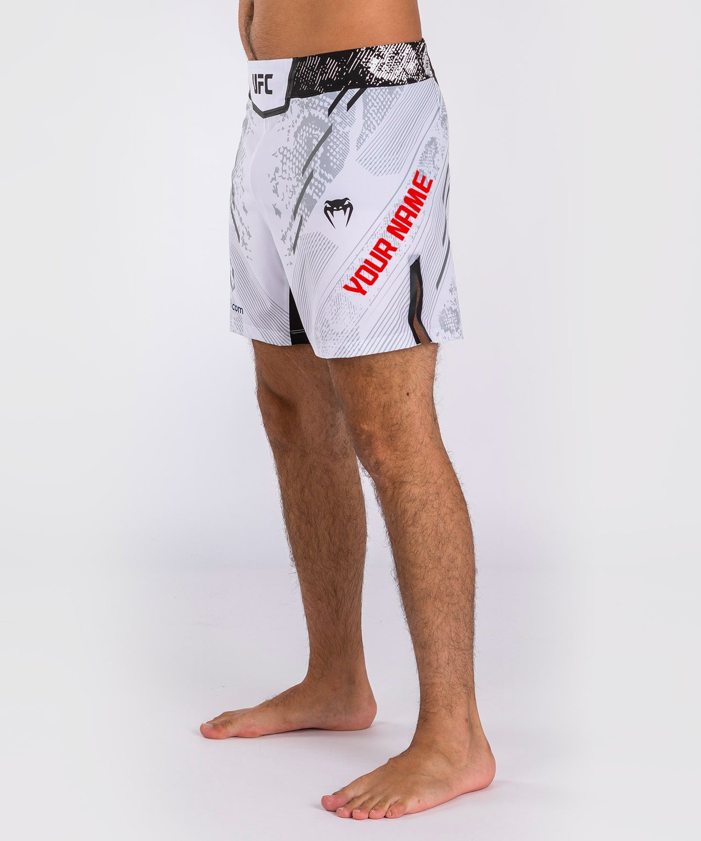 UFC Adrenaline by Venum Personalized Authentic Fight Night Men's Fight Short - Short Fit - White