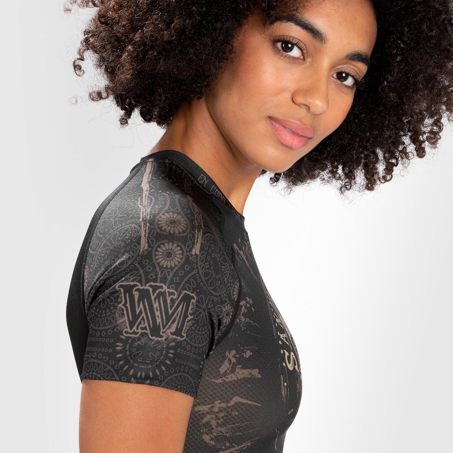 Venum Women Santa Muerte Dark Side - Rashguard Short Sleeves - Black/Brown