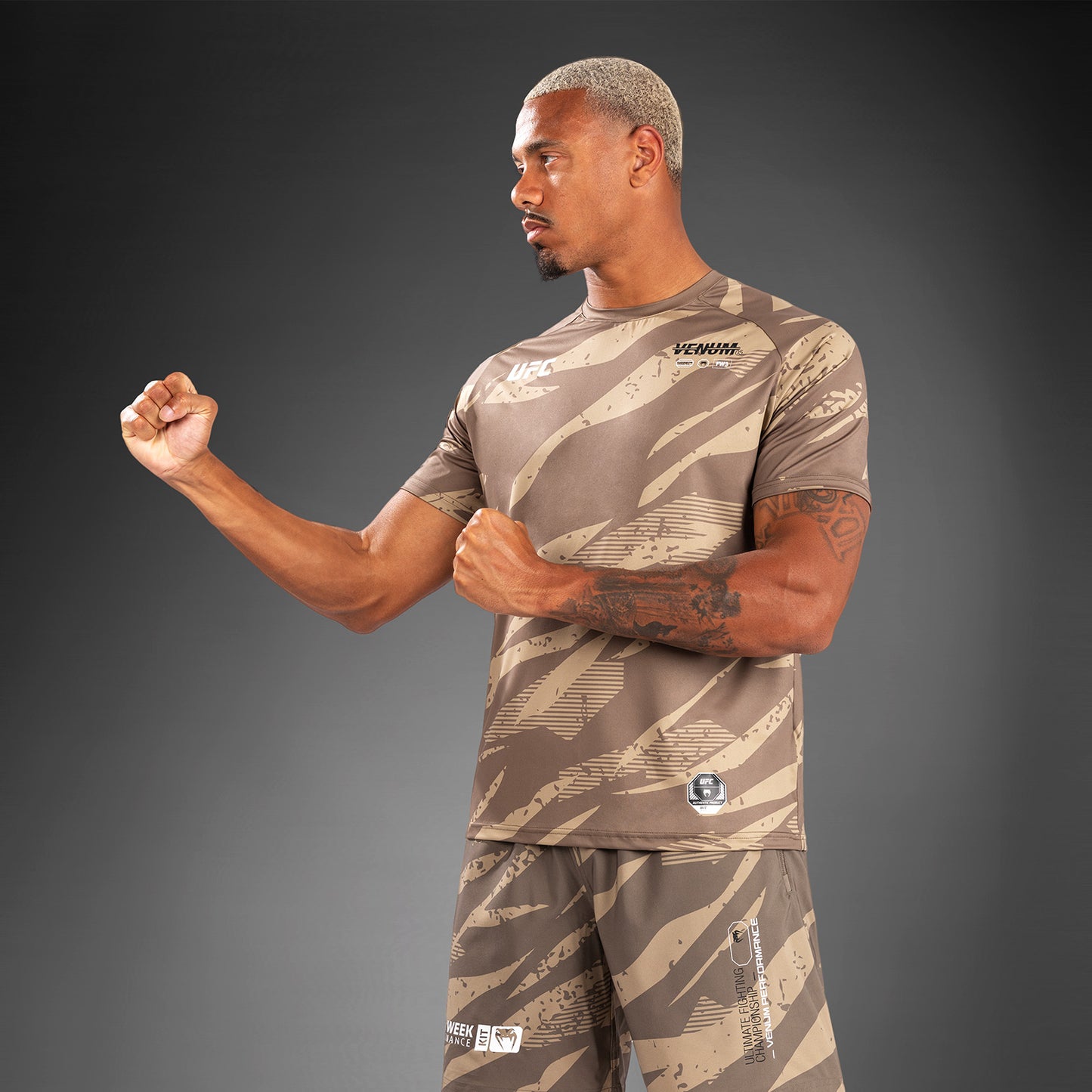 UFC Adrenaline by Venum Men's Fight Week Dry-Tech T-shirt - Desert Camo