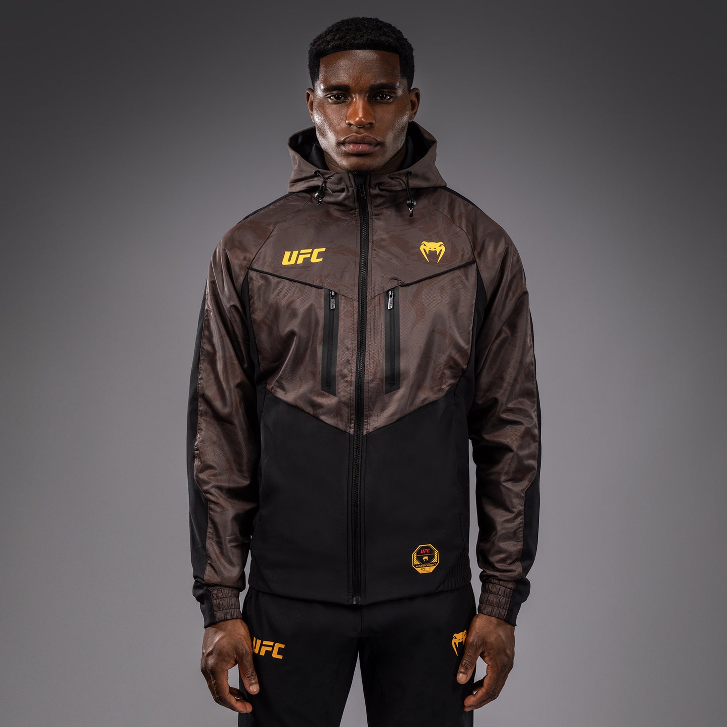 UFC Fusion by Venum Fight Week Men’s Zip Hoodie - Earthen Brown