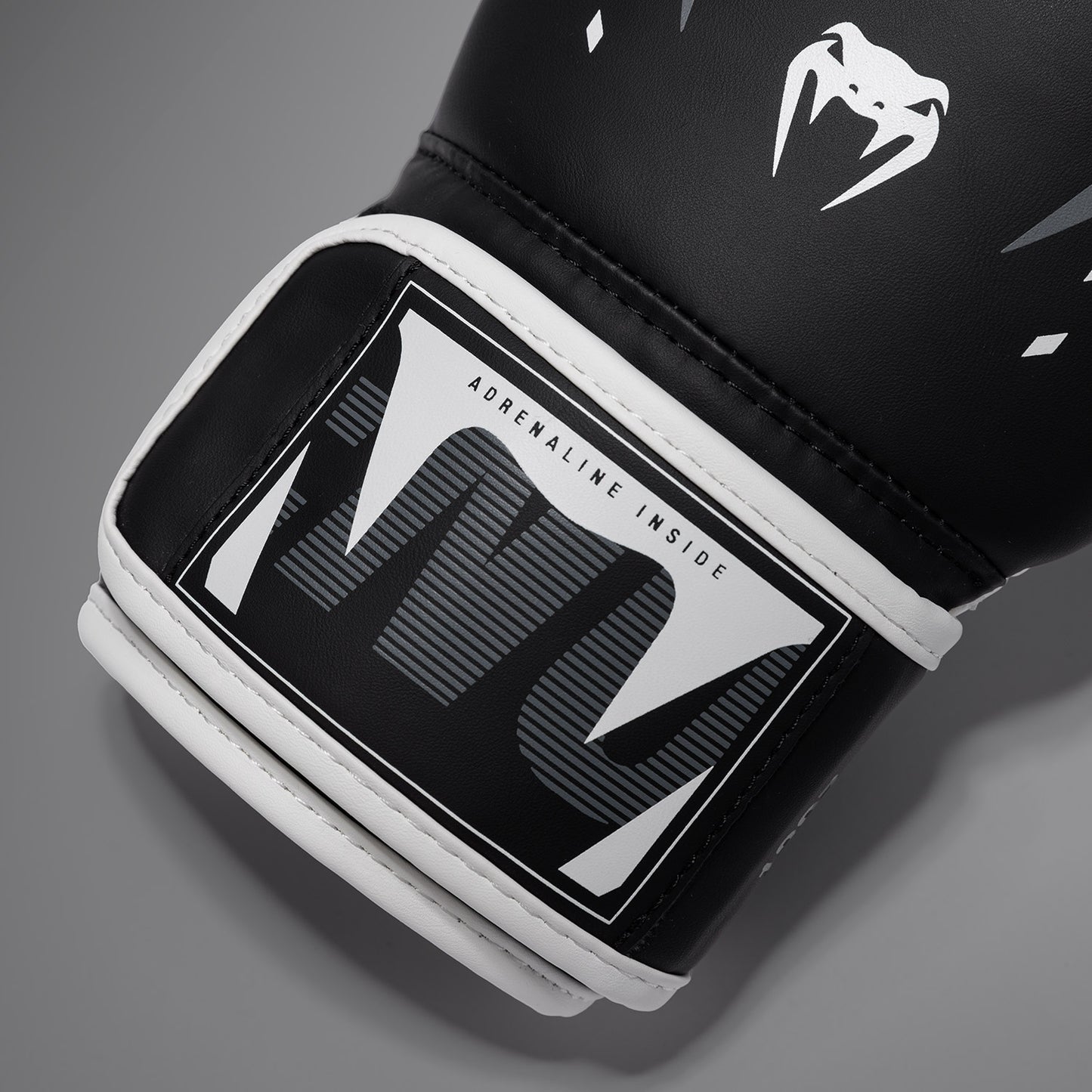 Venum Adrenaline Boxing Gloves - Black/Silver Grey