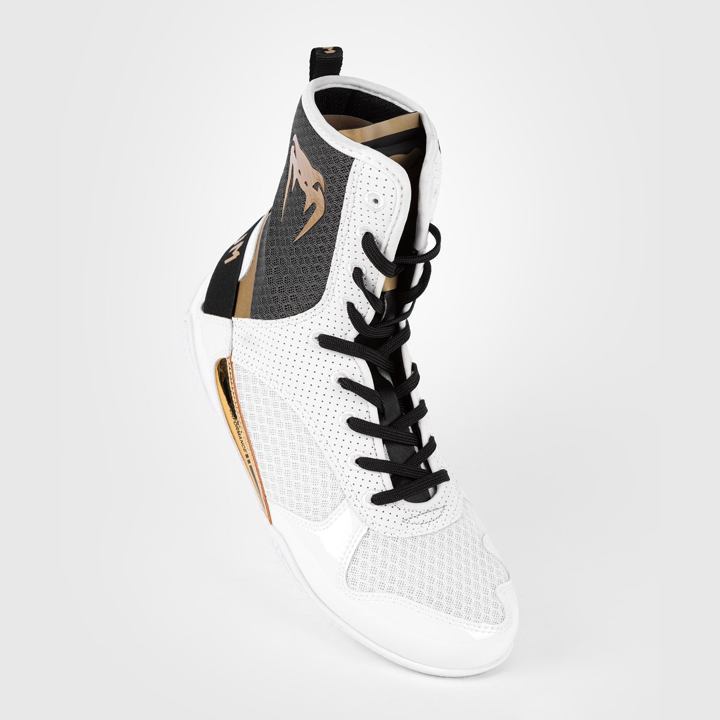 Venum Elite Boxing Shoes - White/Black/Gold