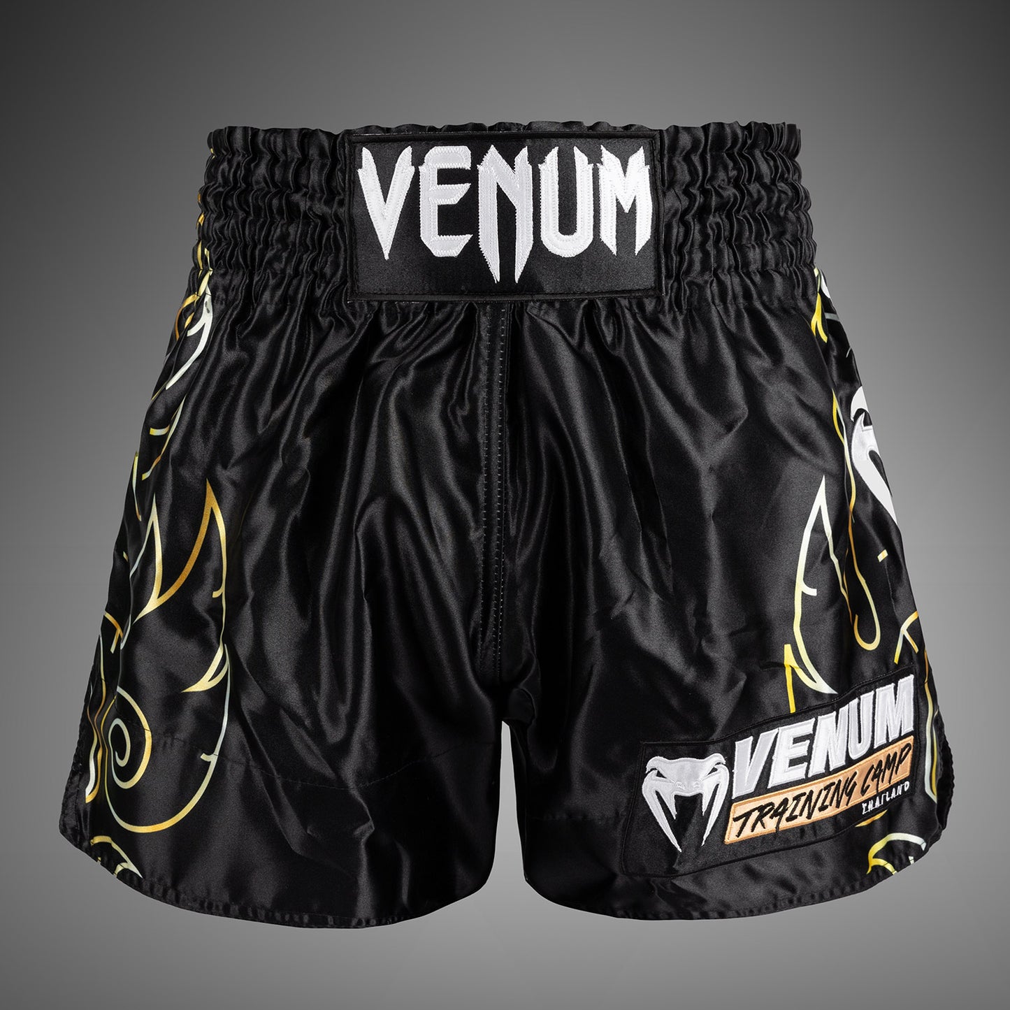 Venum VTC Flames Muay Thai Shorts - Black/Gold