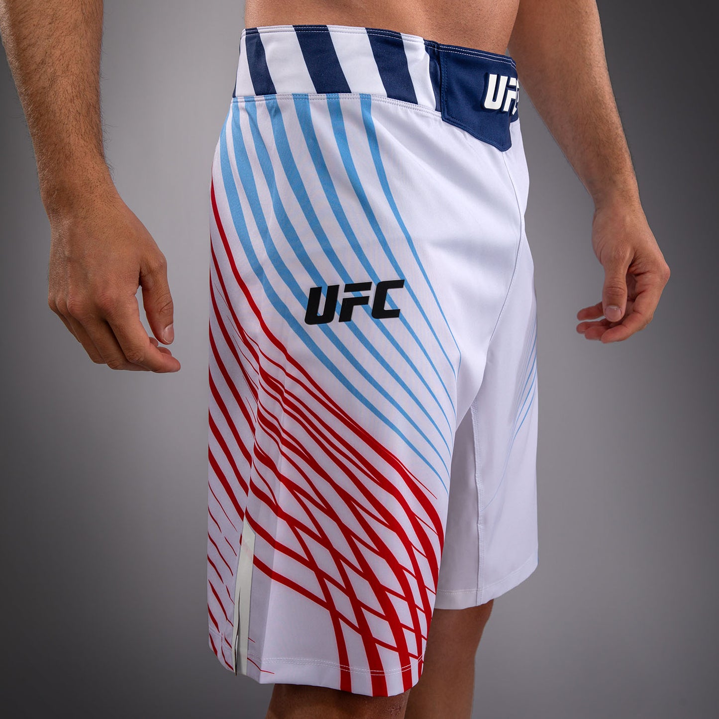 Men's UFC Freedom 250 by Venum White Custom Authentic Fight Night Long Fit Fight Short