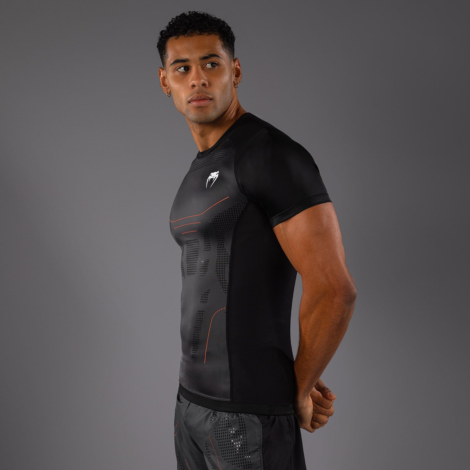 Venum G-Fit Air Short Sleeve Rashguard Deep Black Desert Sand