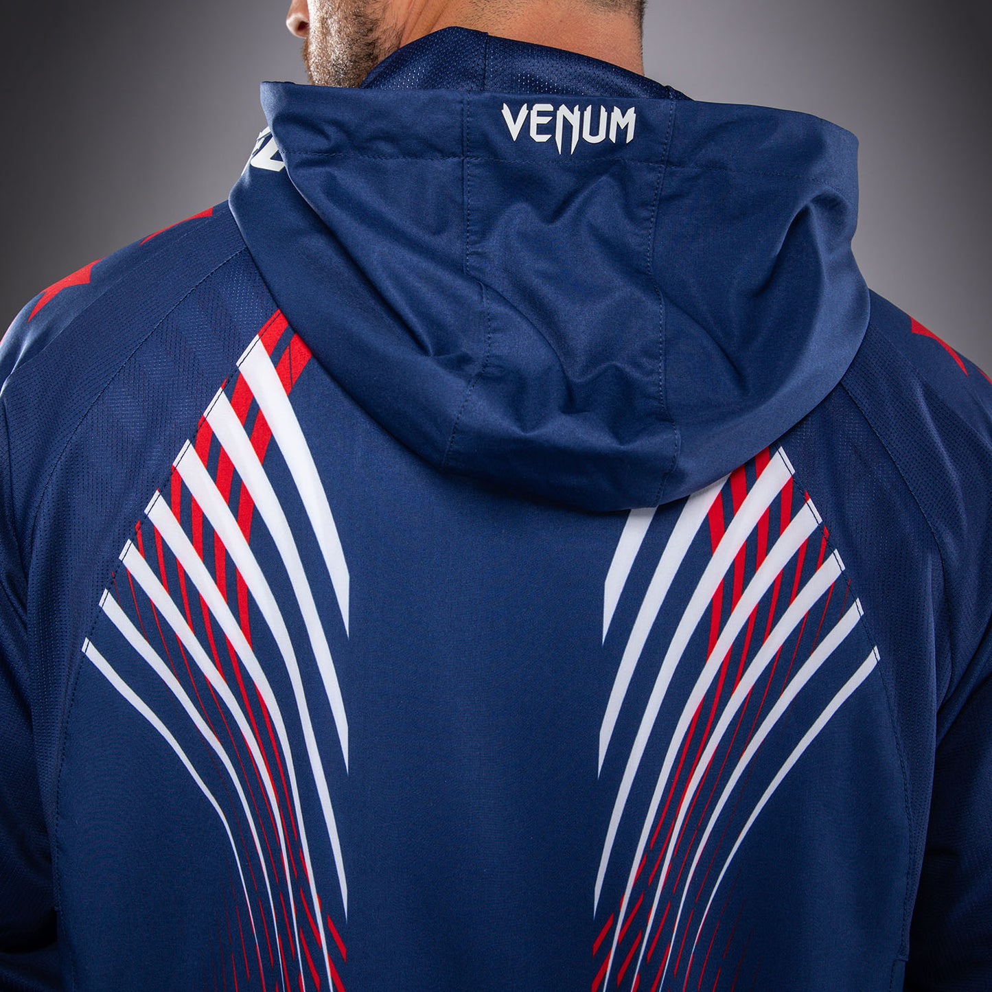 Men's UFC Freedom 250 by Venum Blue Custom Authentic Fight Night Walkout Hoodie