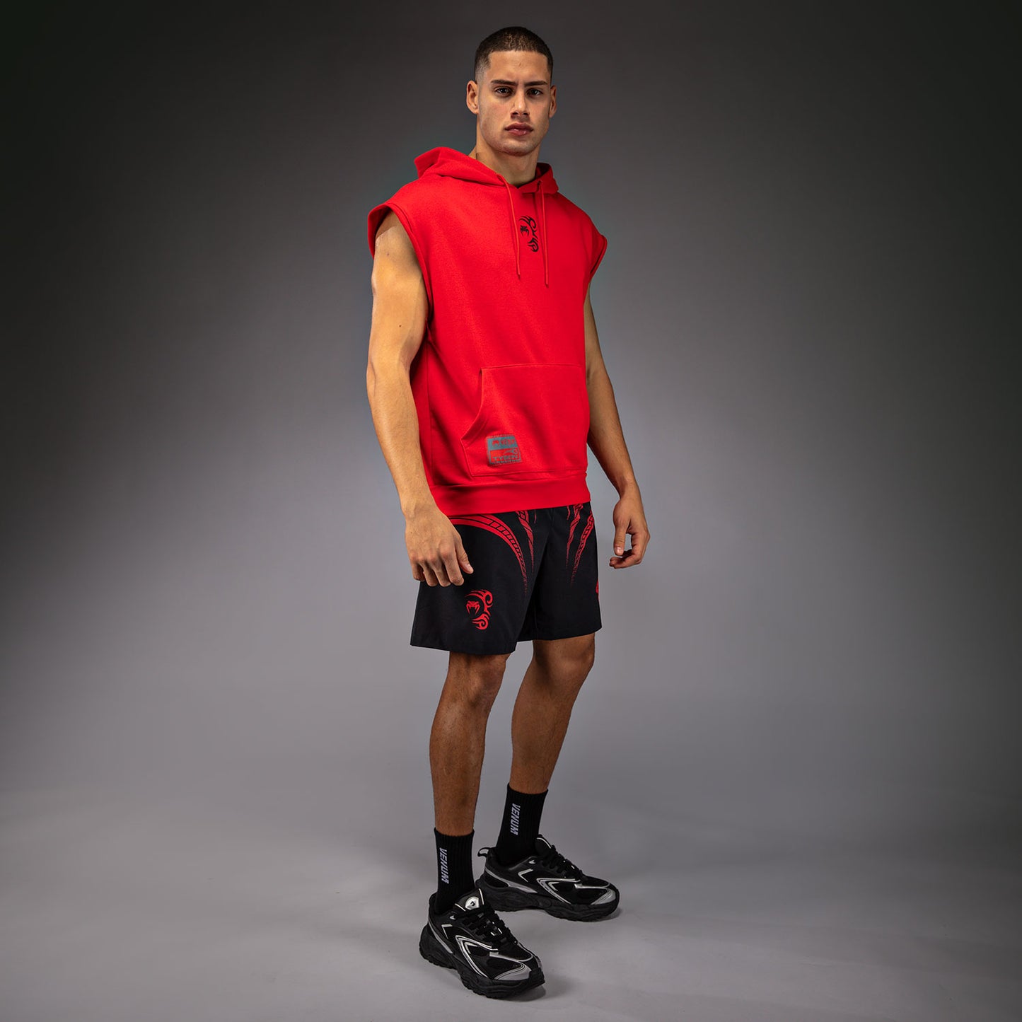 Venum x Mike Tyson Tiger Sleeveless Hoodie - Intense Red/Deep Black