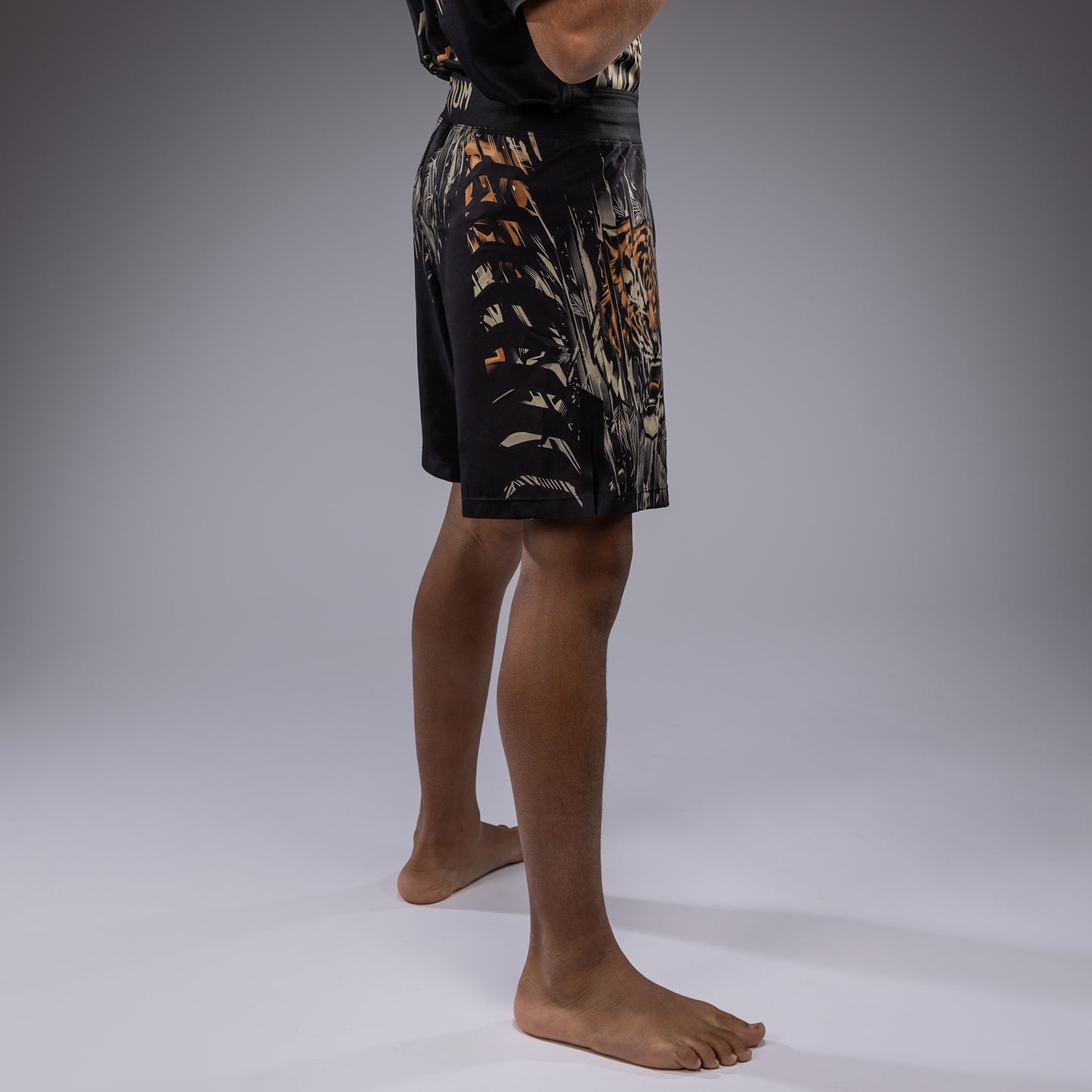 Venum Tiger Kids Fight Shorts - Black/Neon Orange