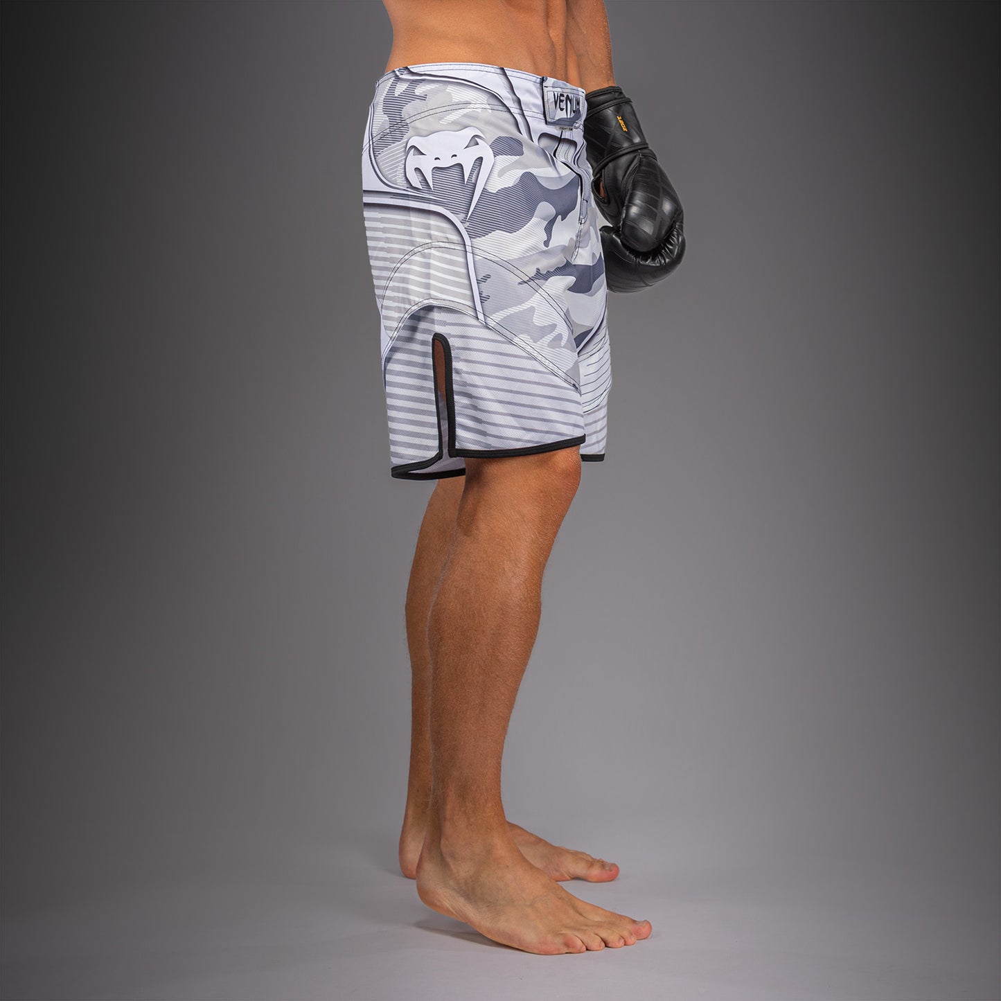 Venum Camo Hero Fight Shorts - White/Light Grey