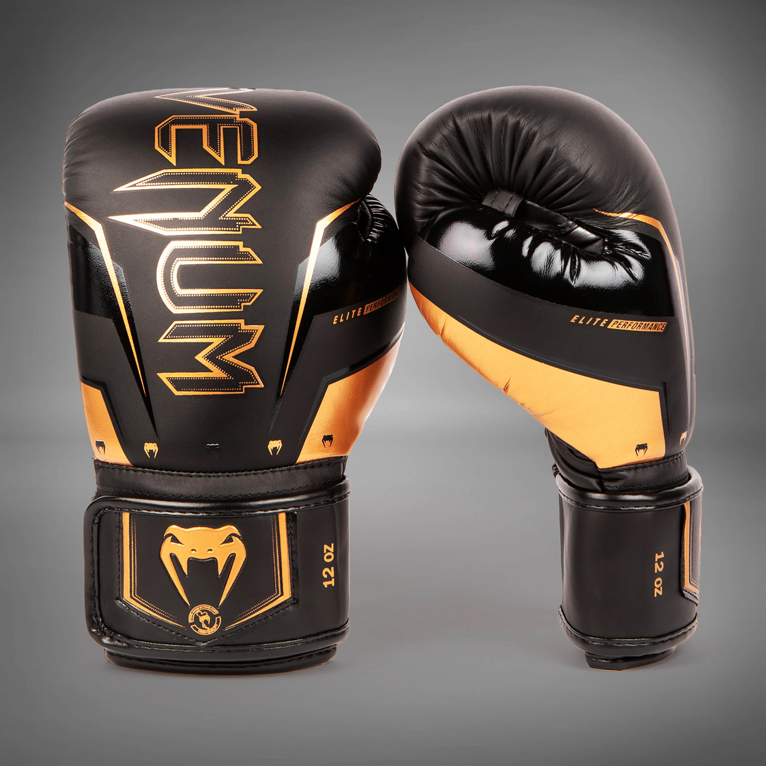 Venum パンチングミット イエロー/ブラック Venum Elite Evo Boxing Gloves - Black/Bronze - Venum Asia