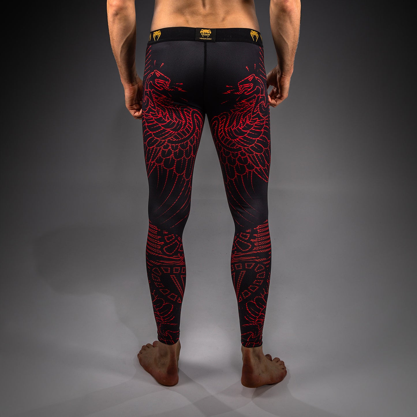Venum Quetzal Fury Spats - Black/Fury Red/ Tangerine