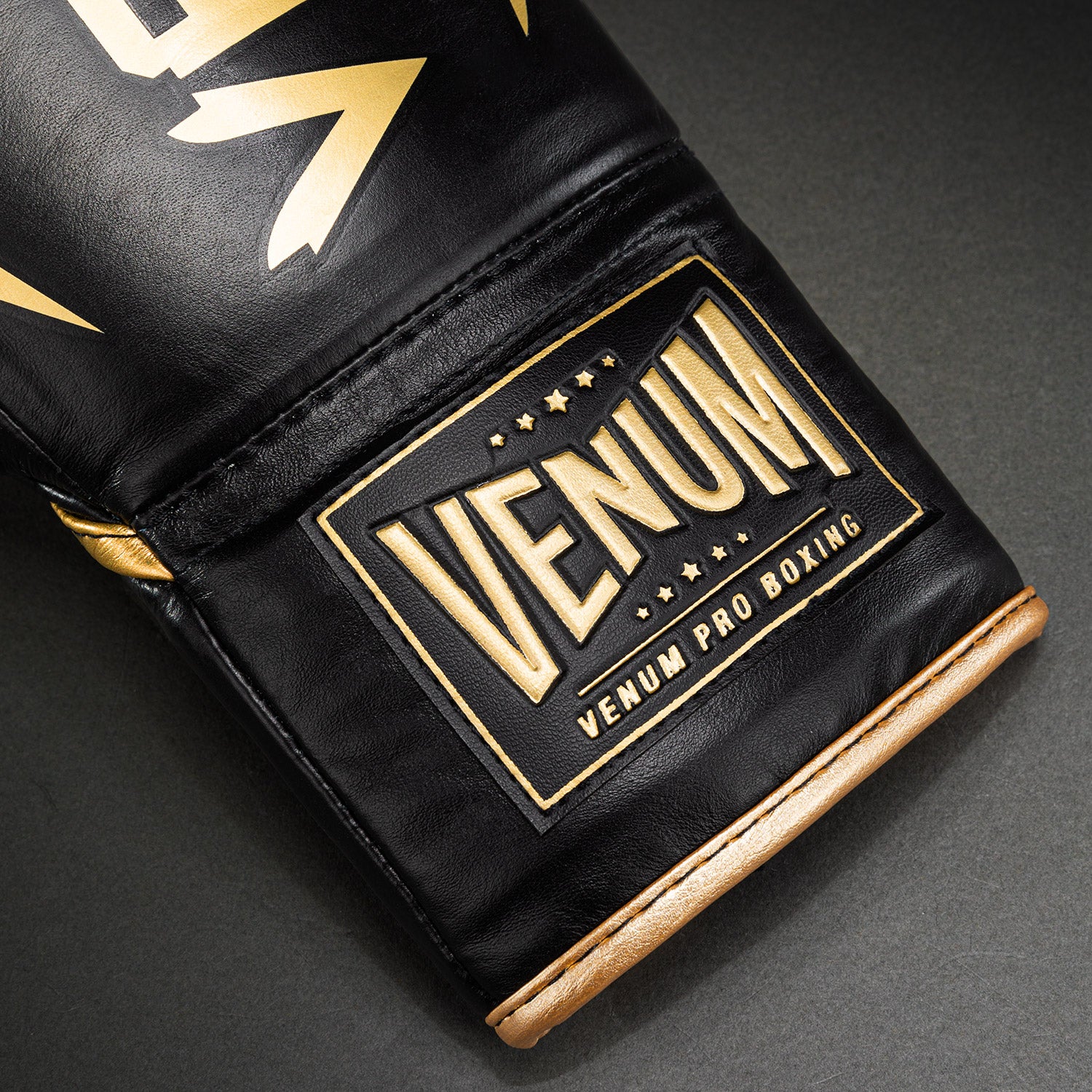 Venum Hammer Pro Boxing Gloves with Laces - Black/Gold - Venum Asia