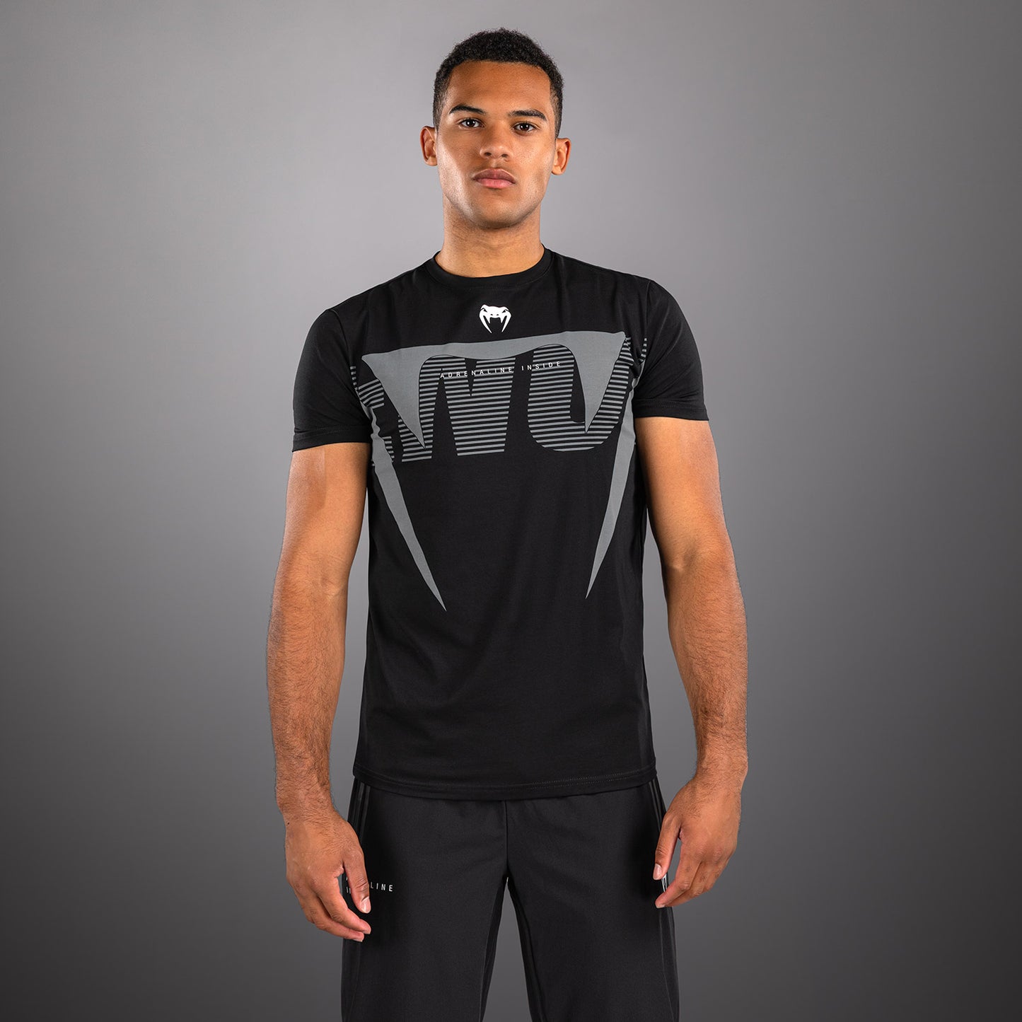 Venum Adrenaline T-Shirt - Black/Silver Grey