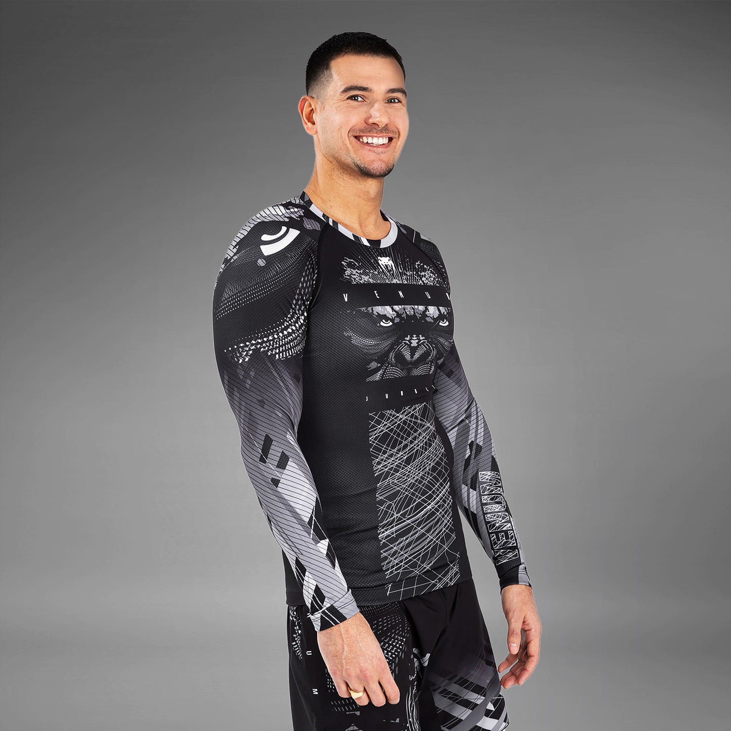 Venum Gorilla Jungle Rashguards Long Sleeves - Black/White