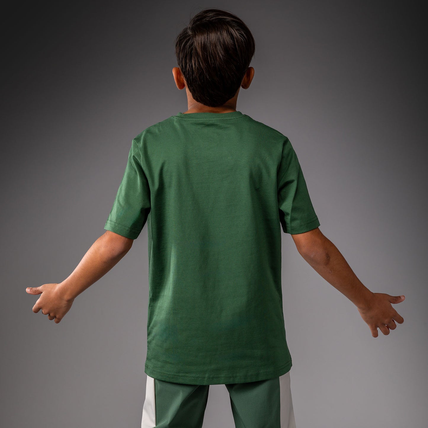 Venum Contender T-Shirt for Kids – Forest Green/ Off White