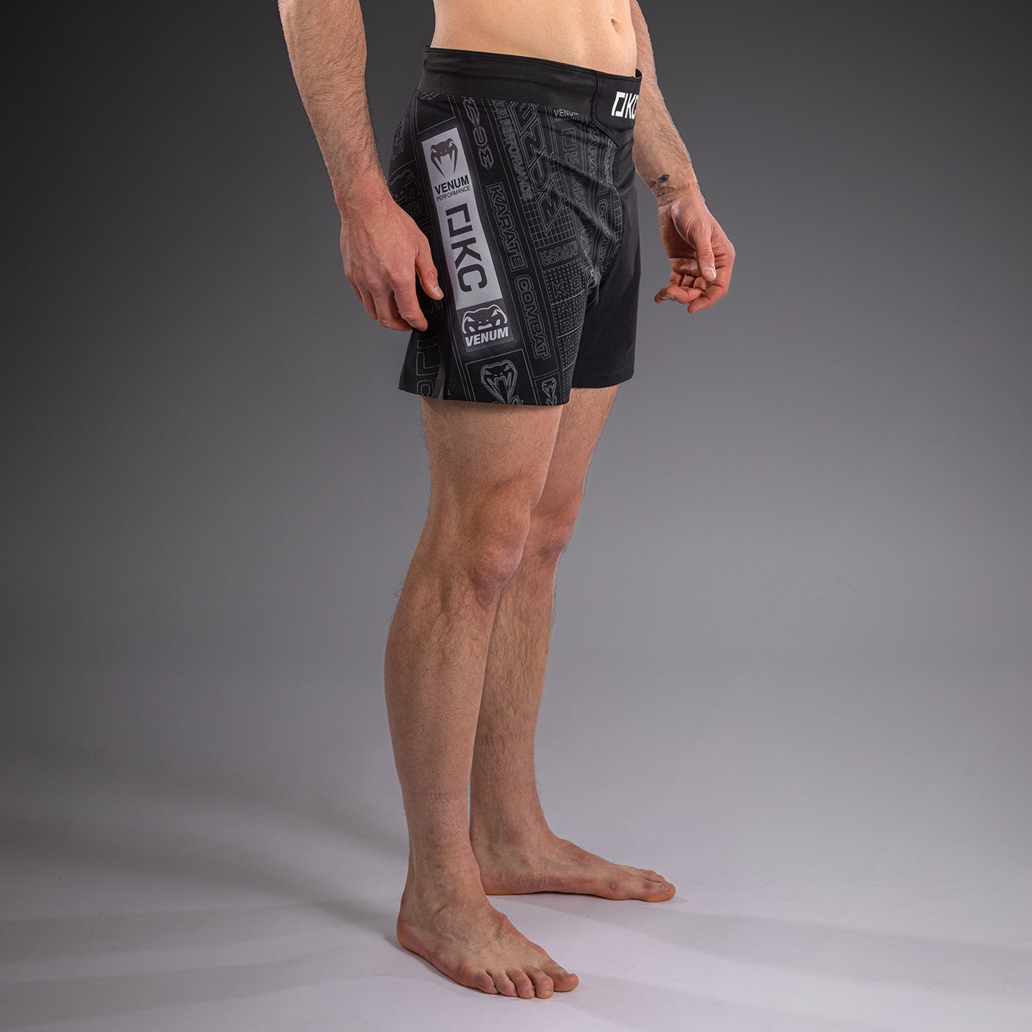 Karate Combat by Venum Fight Shorts - Black/Grey