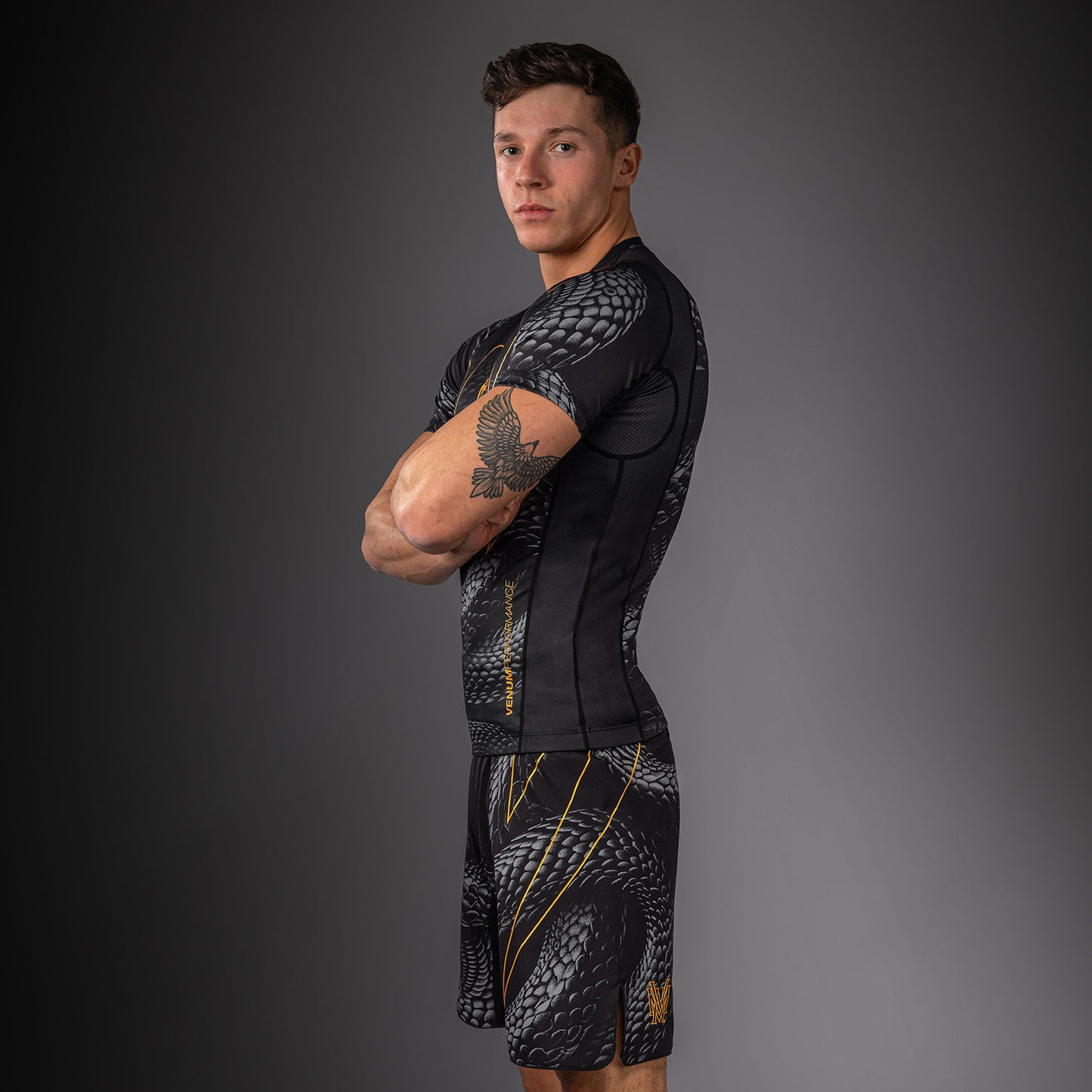 Venum Matupa Short Sleeve Rashguard - Black/Grey/Gold