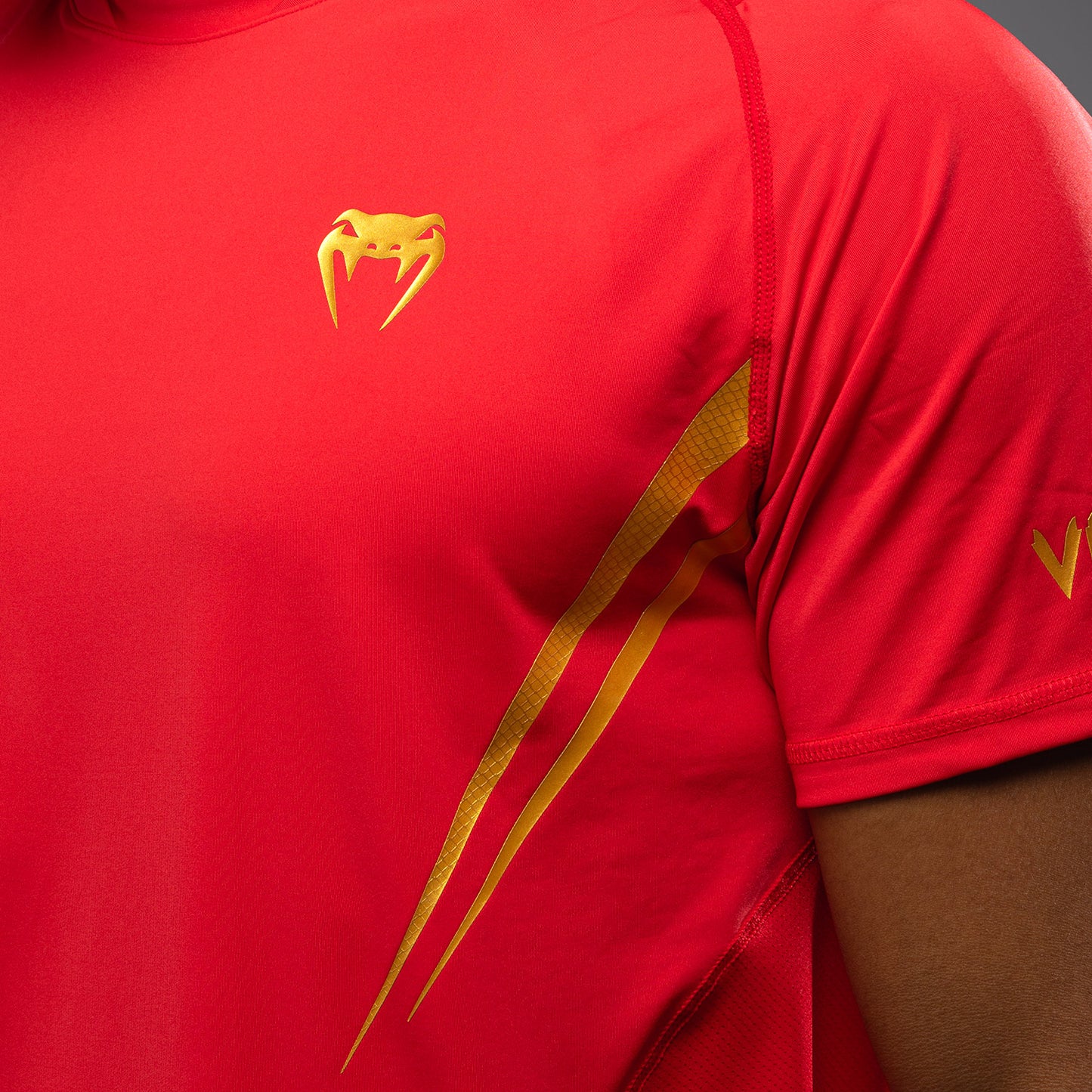 Venum x WOW FC Dry-Tech T-Shirt - Fury Red/Gold