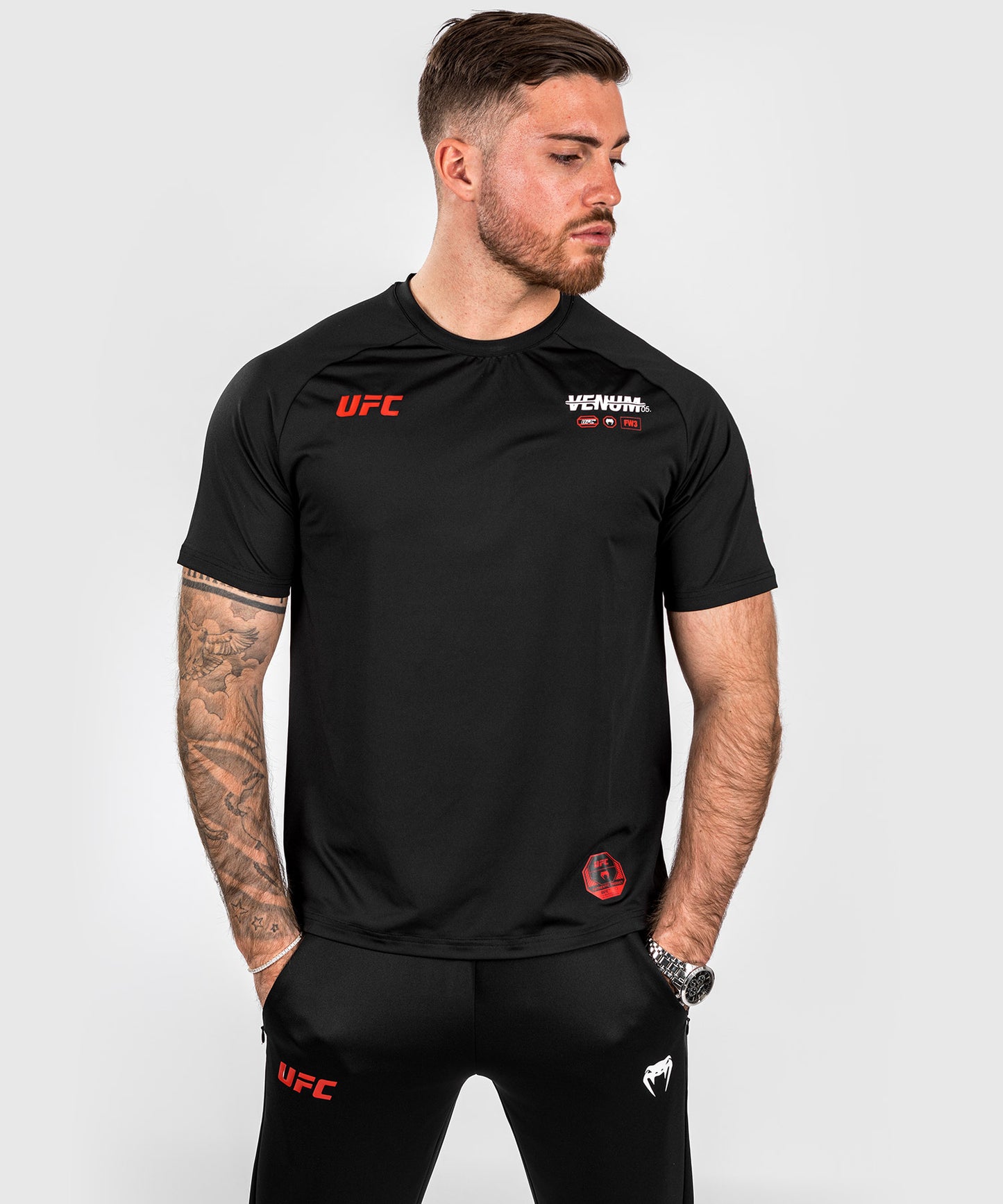 UFC Autenthic Adrenaline Fight Week By Venum Men Dry Tech T-shirt - Black