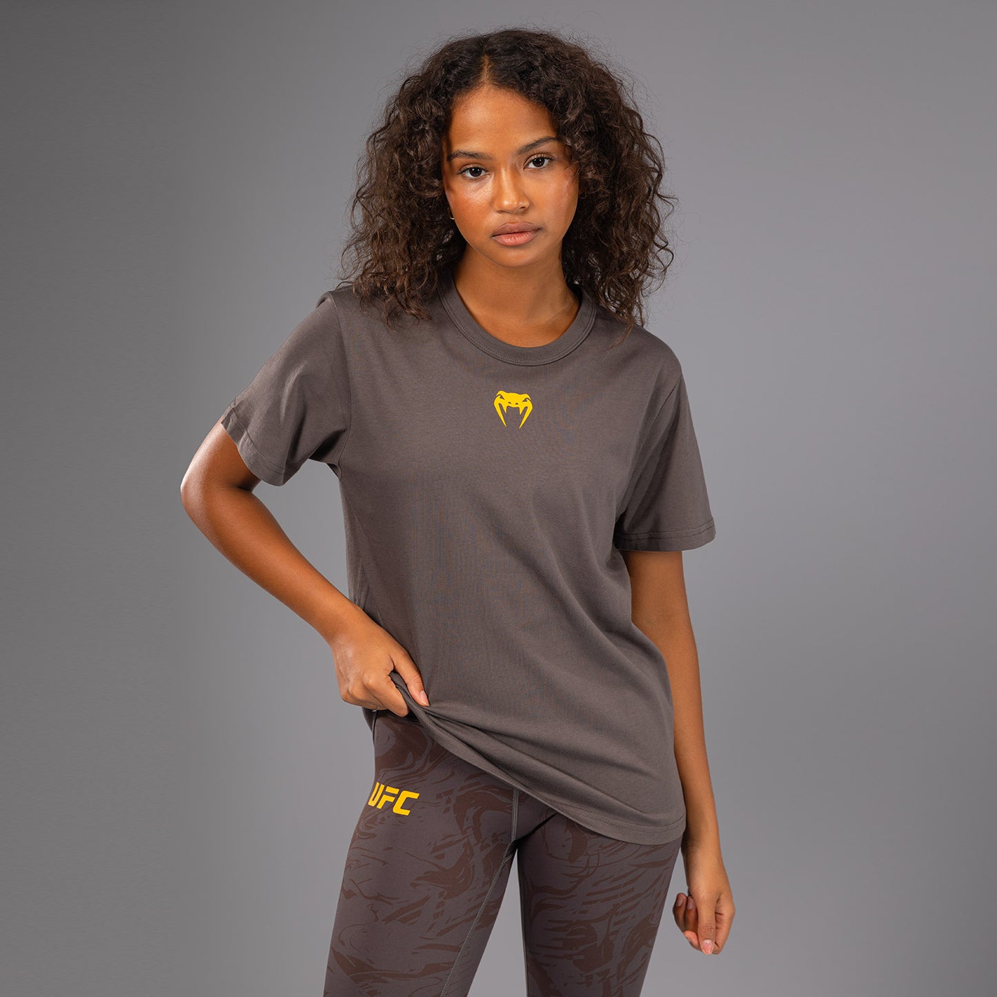 UFC Fusion by Venum Fight Week Women’s Short Sleeve Cotton T-Shirt - Solid Earthen Brown