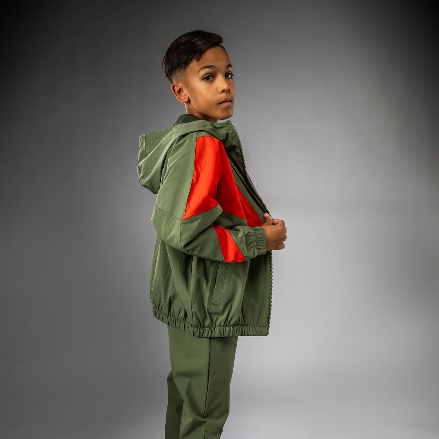 Venum Vectra Kids Track Jacket - Army Green/Orange