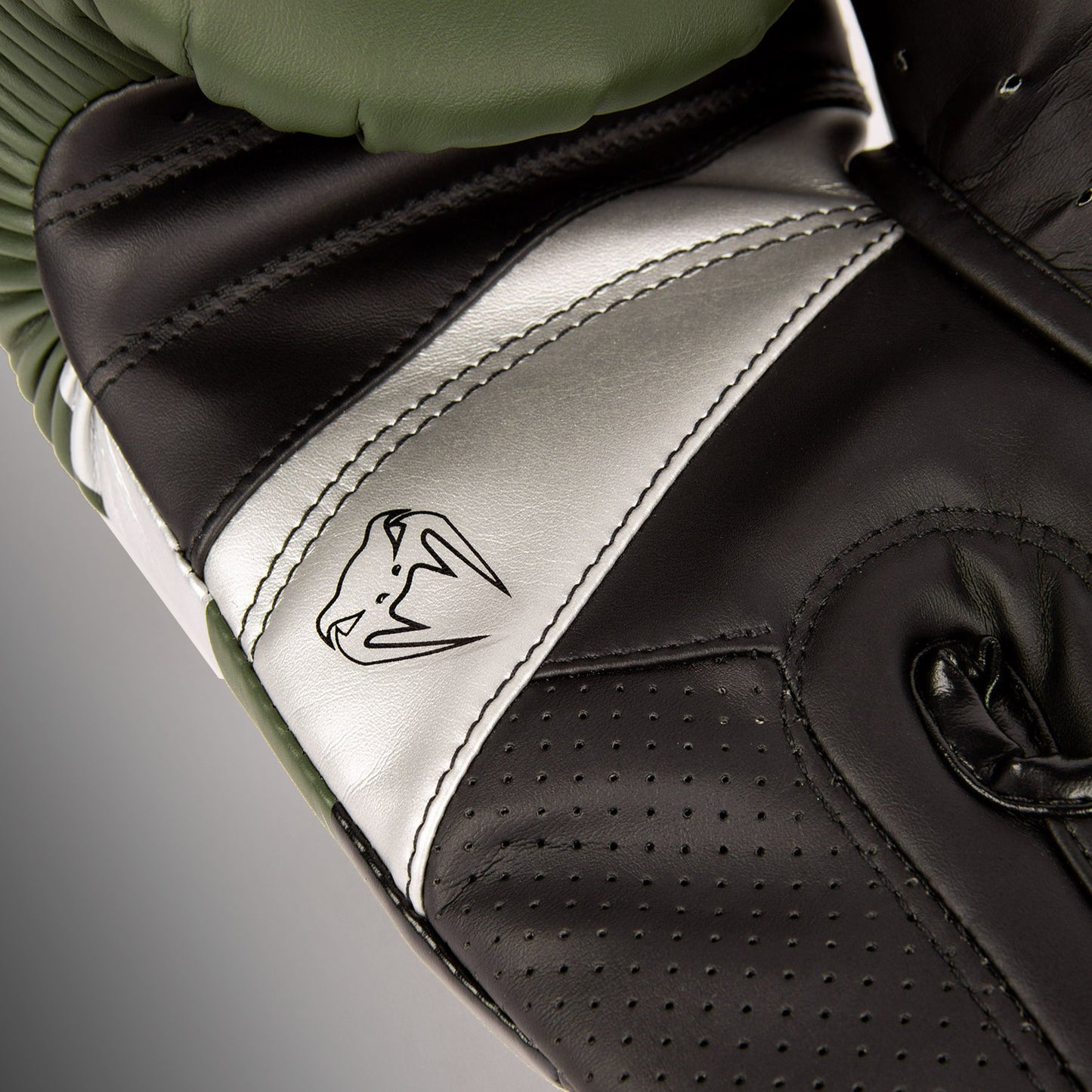 Venum Elite Evo Boxing Gloves - Khaki/Silver