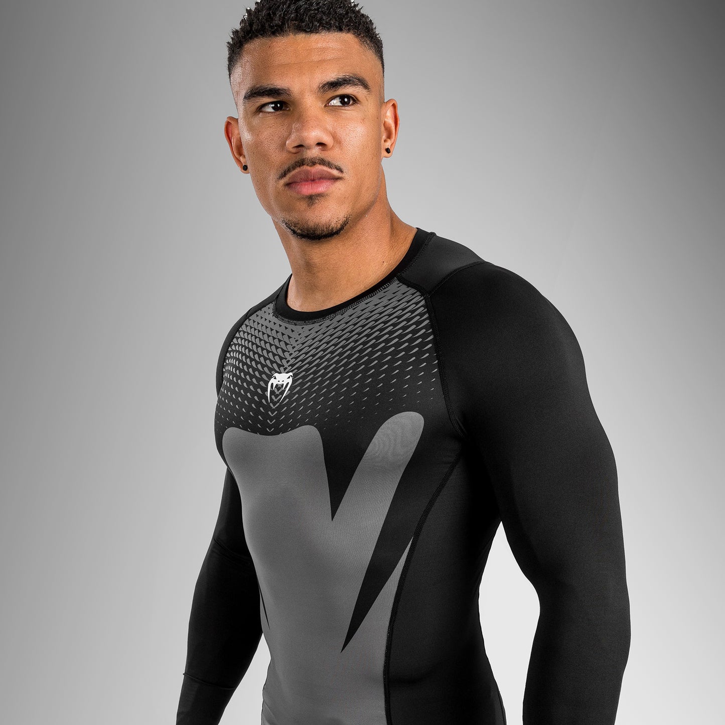 Venum Attack Men's Long Sleeve Rashguard - Black/Grey