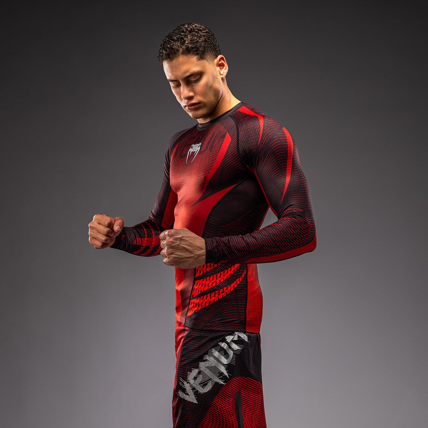 Venum Galactic 3.0 Long Sleeve Rashguard - Red/Silver
