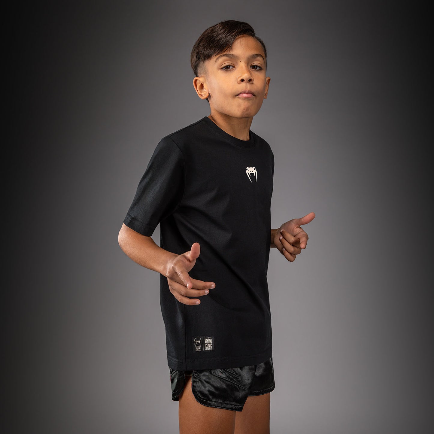 Venum Fight Icon Kids Cotton T-Shirt - Black