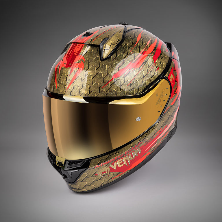 Venum x Shark SKWAL i3 Motorcycle Helmet - Red/Gold