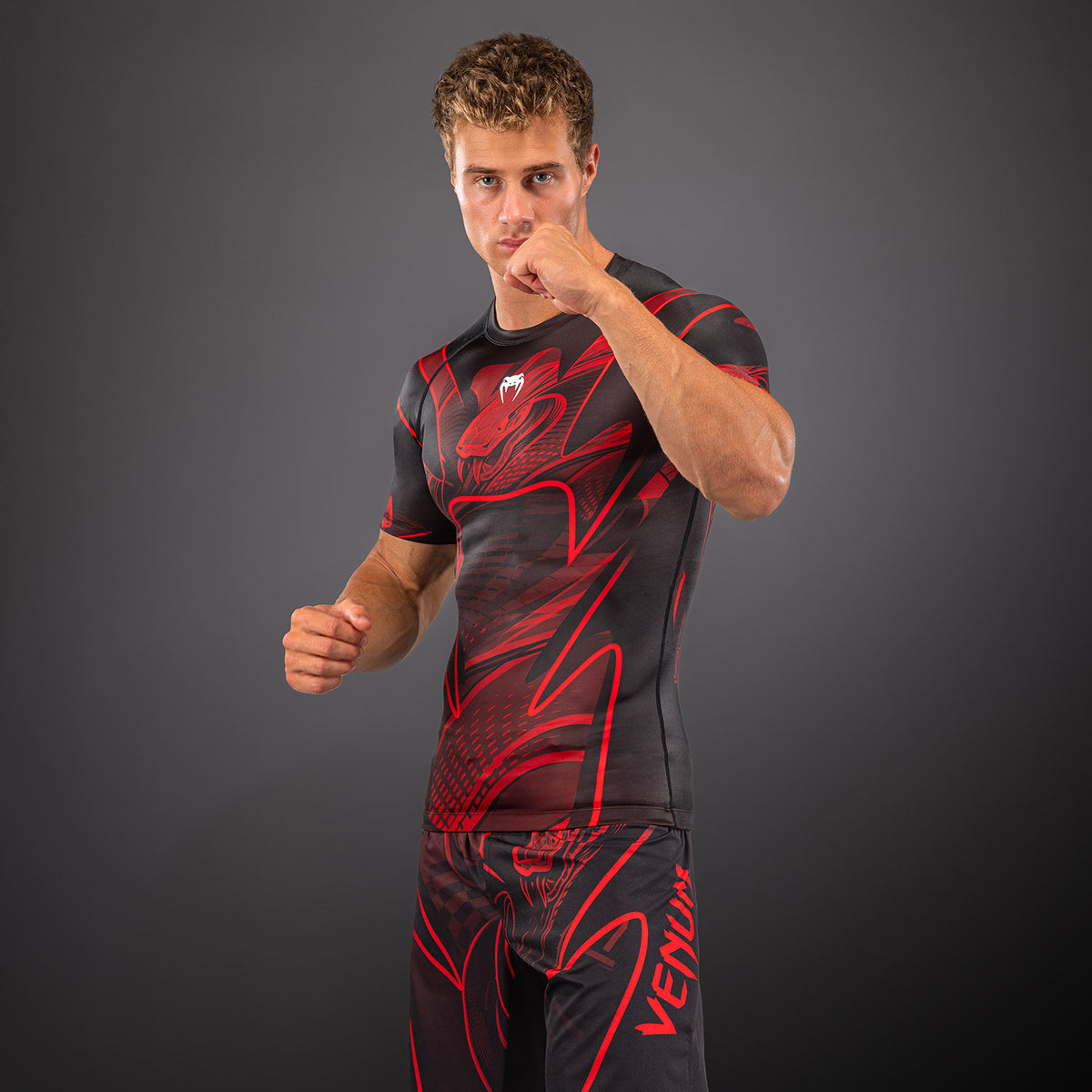 Venum Crimson Viper 2.0 Short Sleeve Rashguard - Black/Red