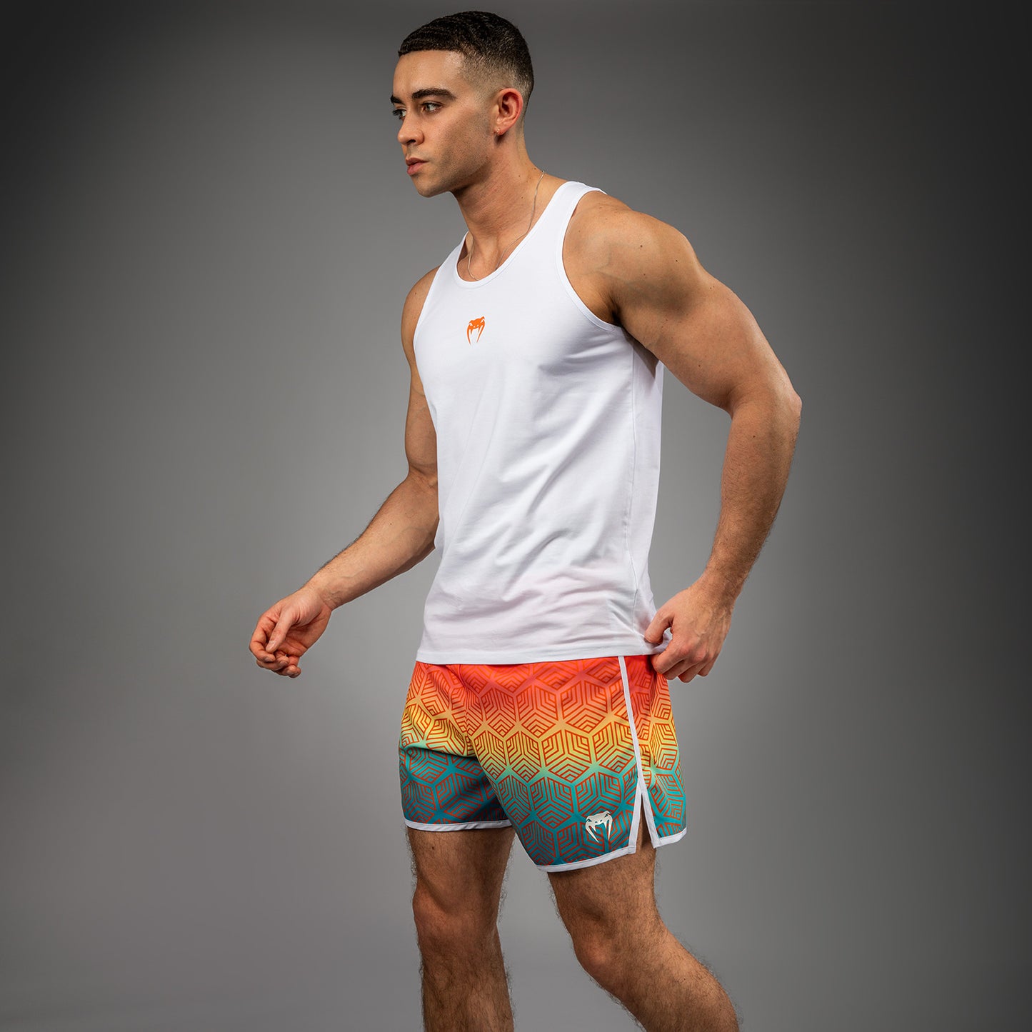 Venum Echo Tank Top - White/Orange Sunset