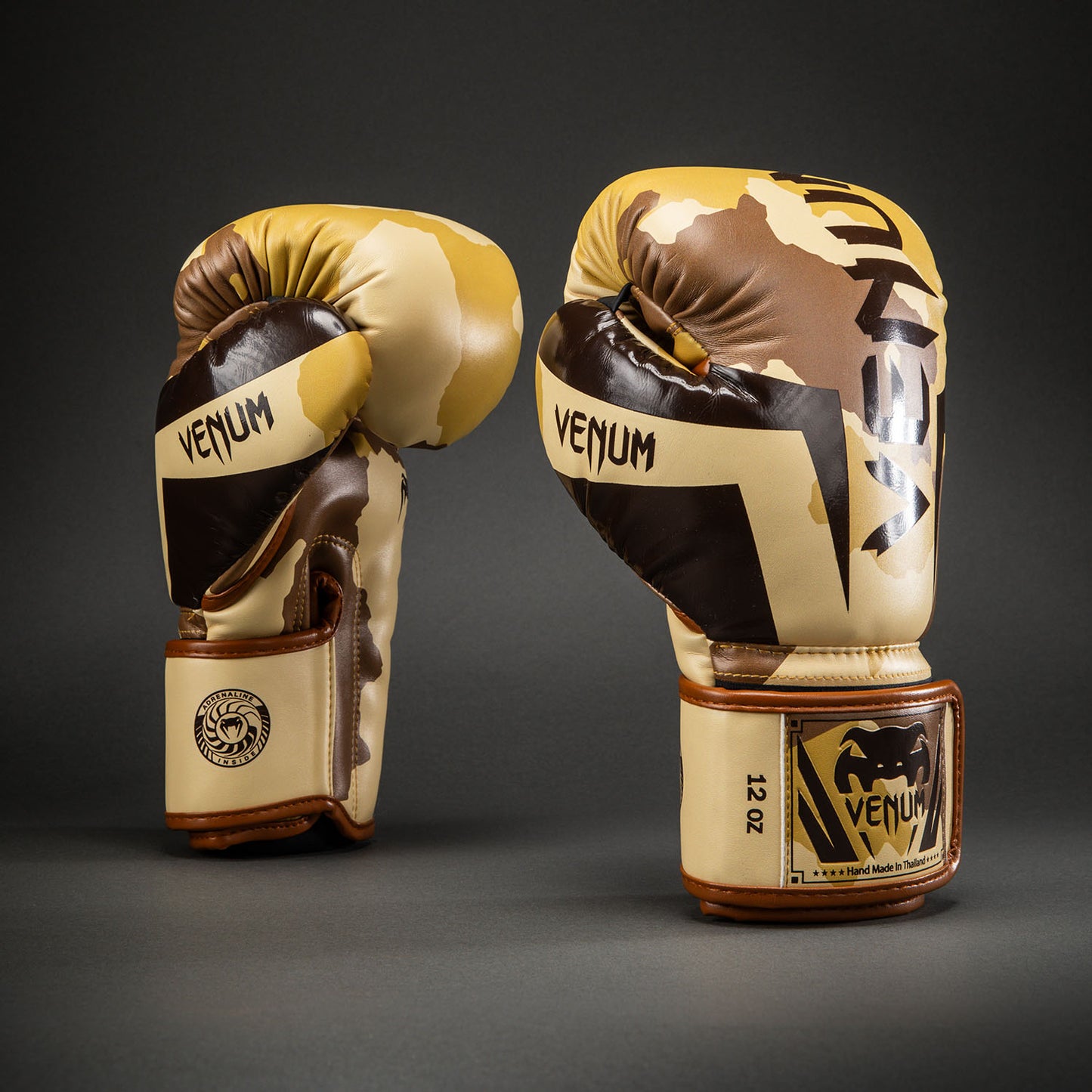 Venum Elite Camo Boxing Gloves - Light Beige/Brown